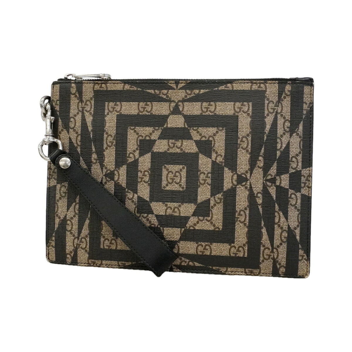 Gucci Black Brown Pvc Clutch Bag (Pre-Owned)