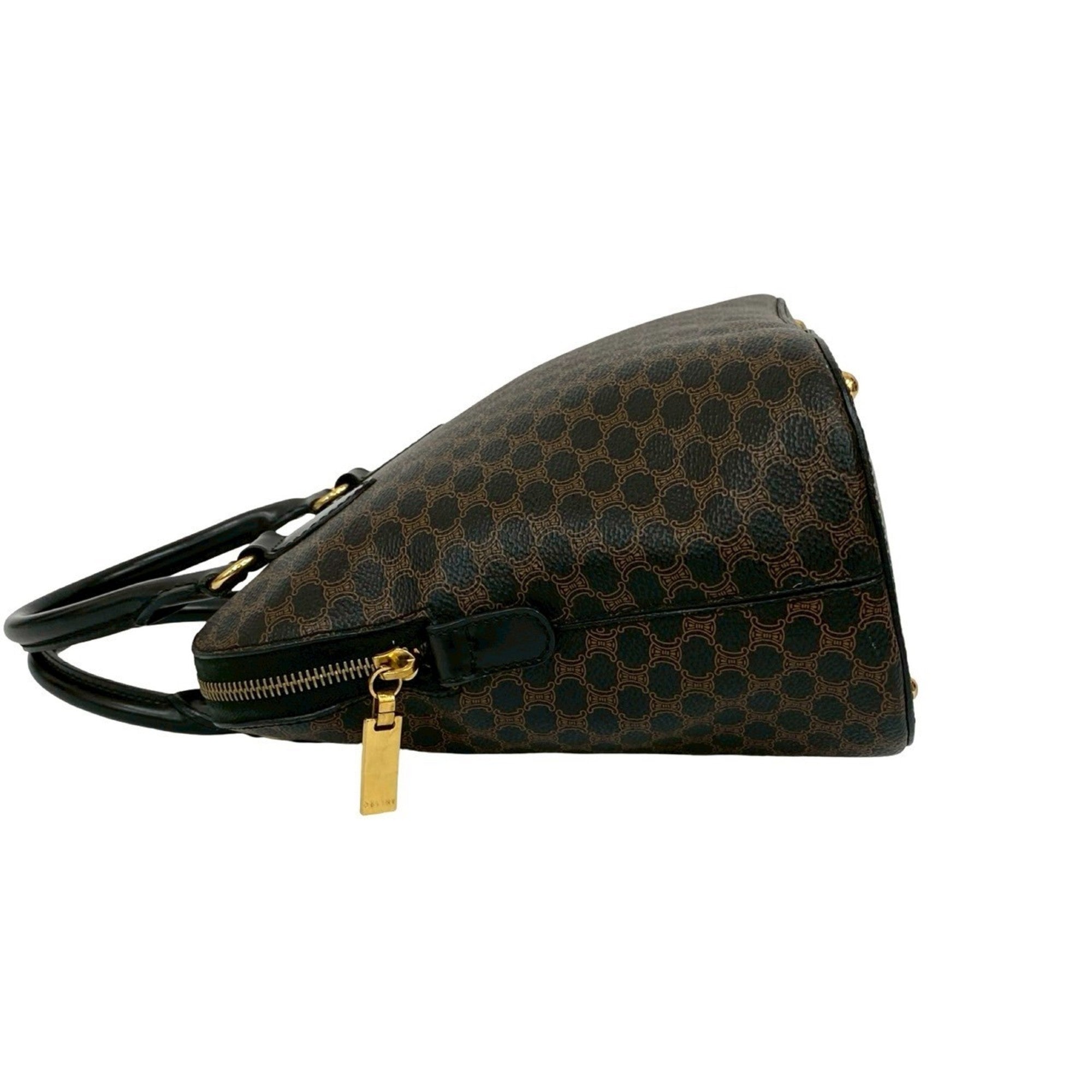 Celine Black Leather Pvc Boston Bag Handbag (Pre-Owned)