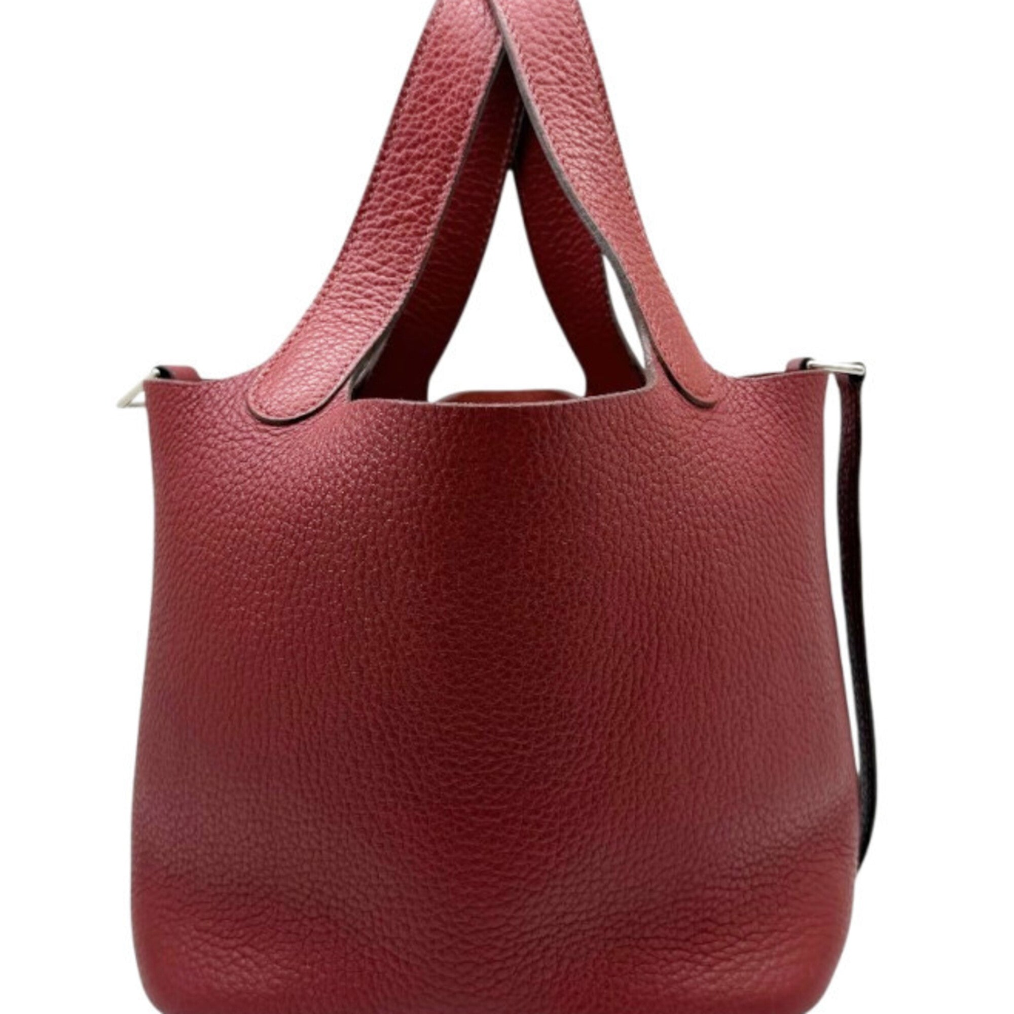 Hermes Rouge Garance Taurillon Clemence Leather Handbag (Pre-Owned)