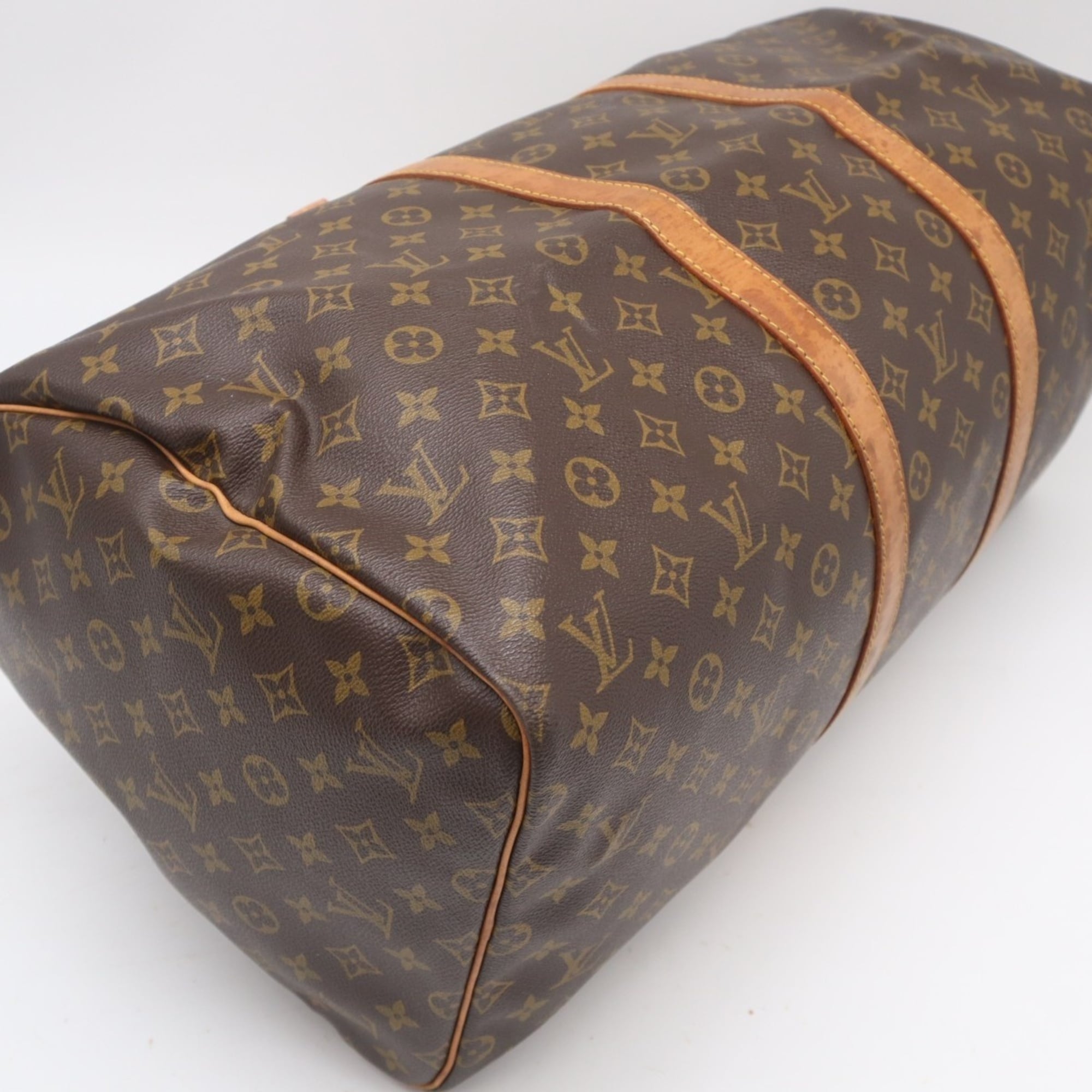Louis Vuitton Monogram Brown Coated Canvas Leather Boston Bag (Pre-Owned)