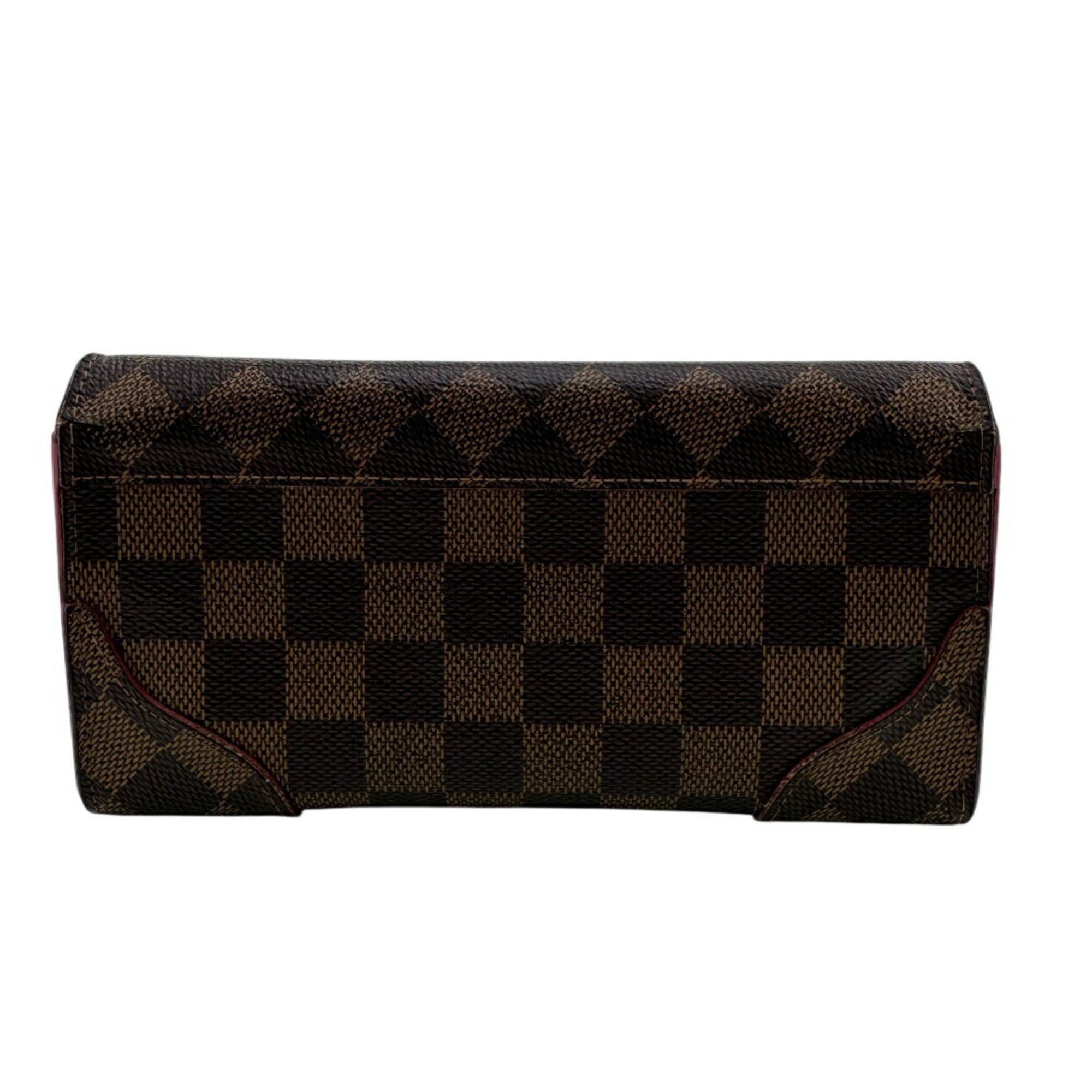 Louis Vuitton Brown Red Color Leather Coin Purse/Coin Case (Pre-Owned)