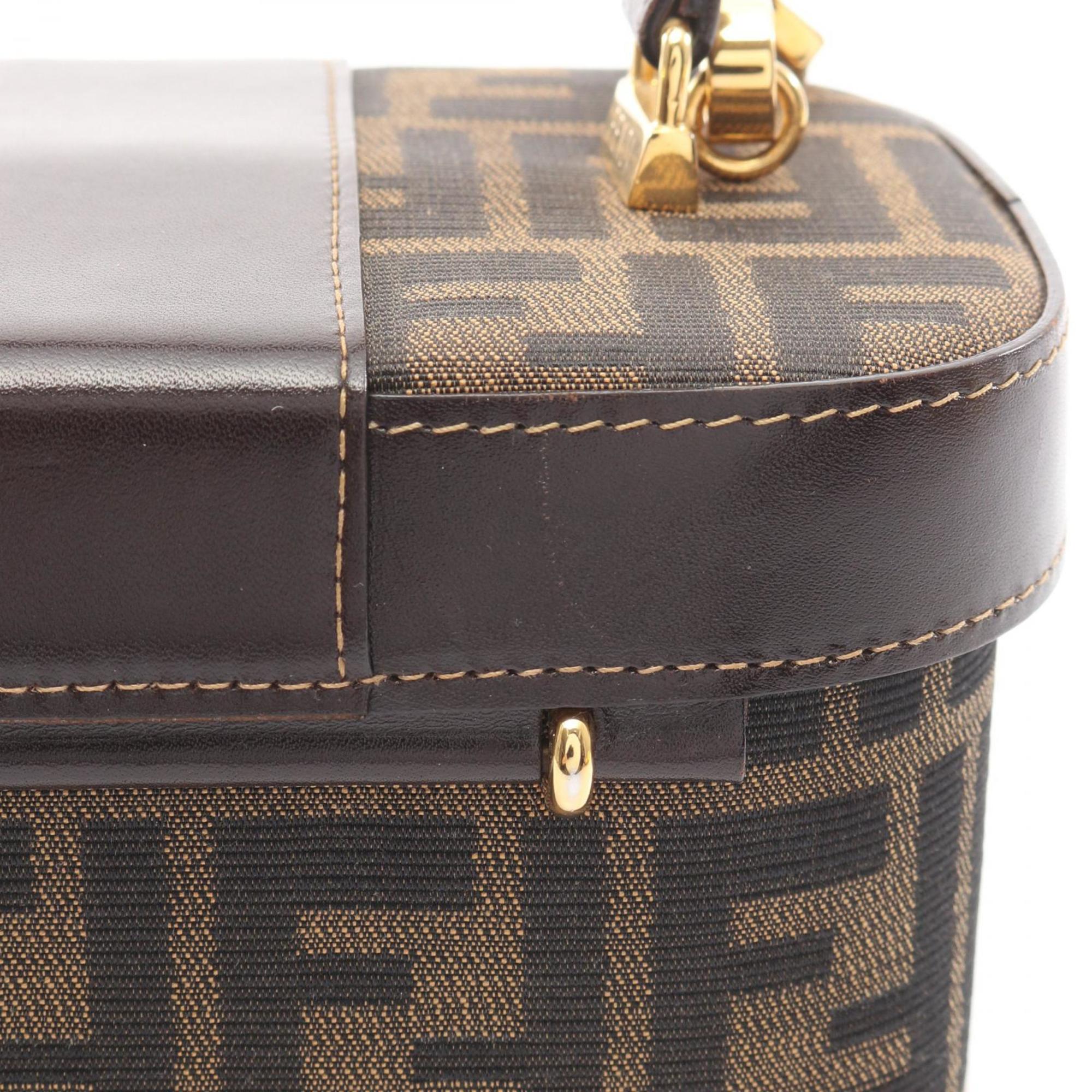Fendi Brown Canvas Leather Handbag (Pre-Owned)