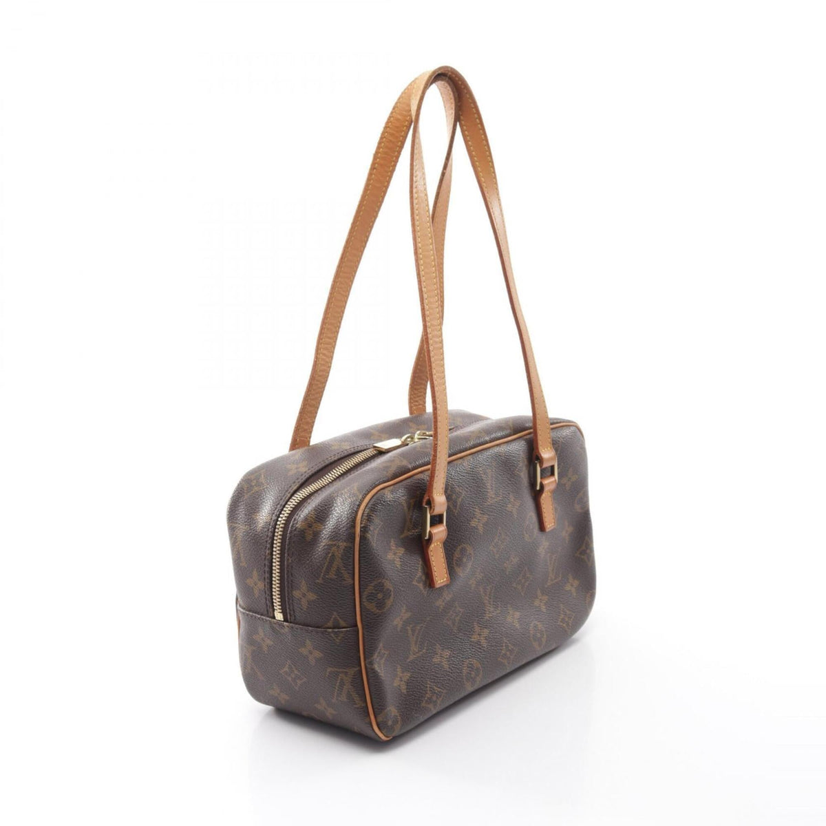 Louis Vuitton Brown Coated Canvas Monogram Leather Handbag Shoulder Bag (Pre-Owned)