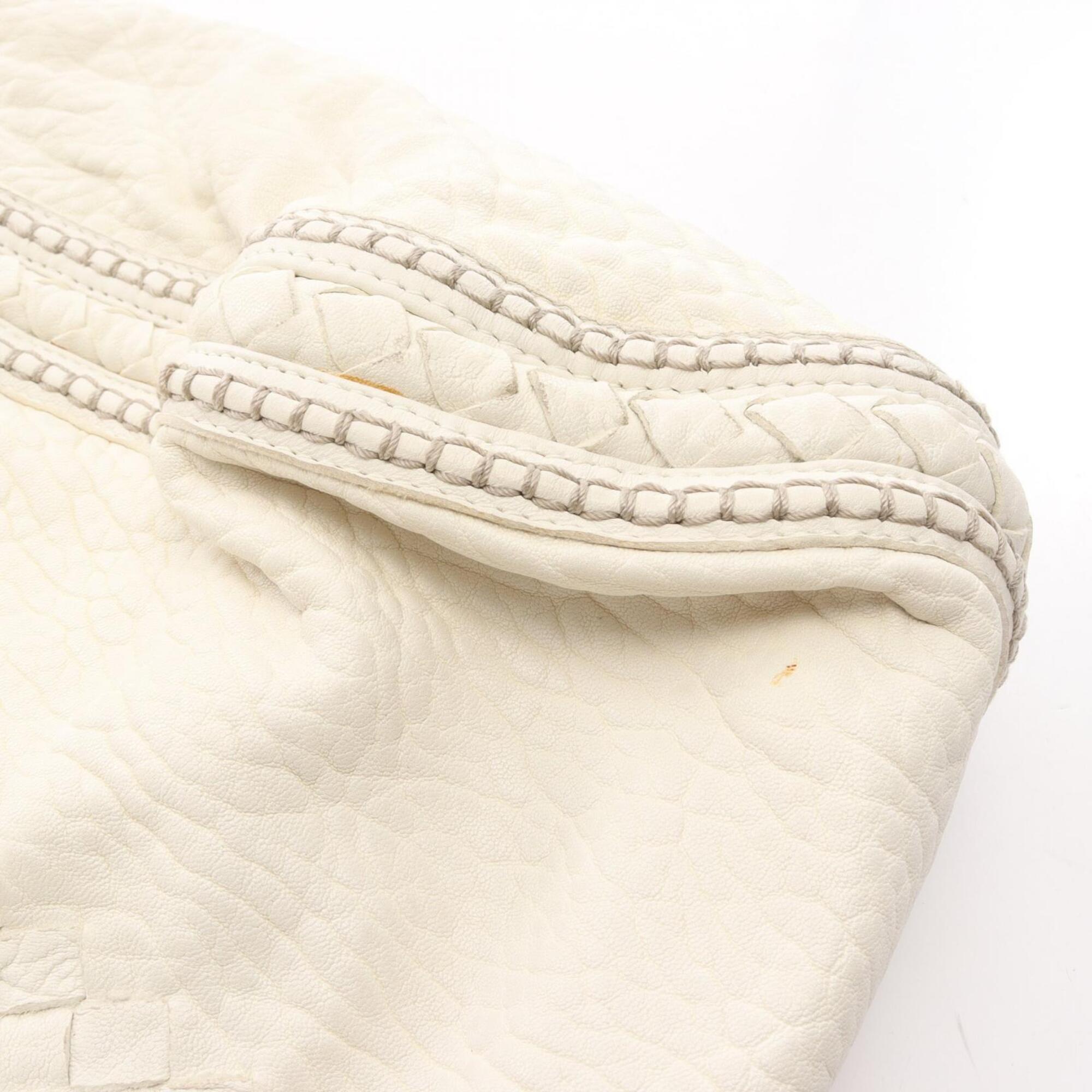 Bottega Veneta White Intrecciato Handbag Shoulder Bag (Pre-Owned)
