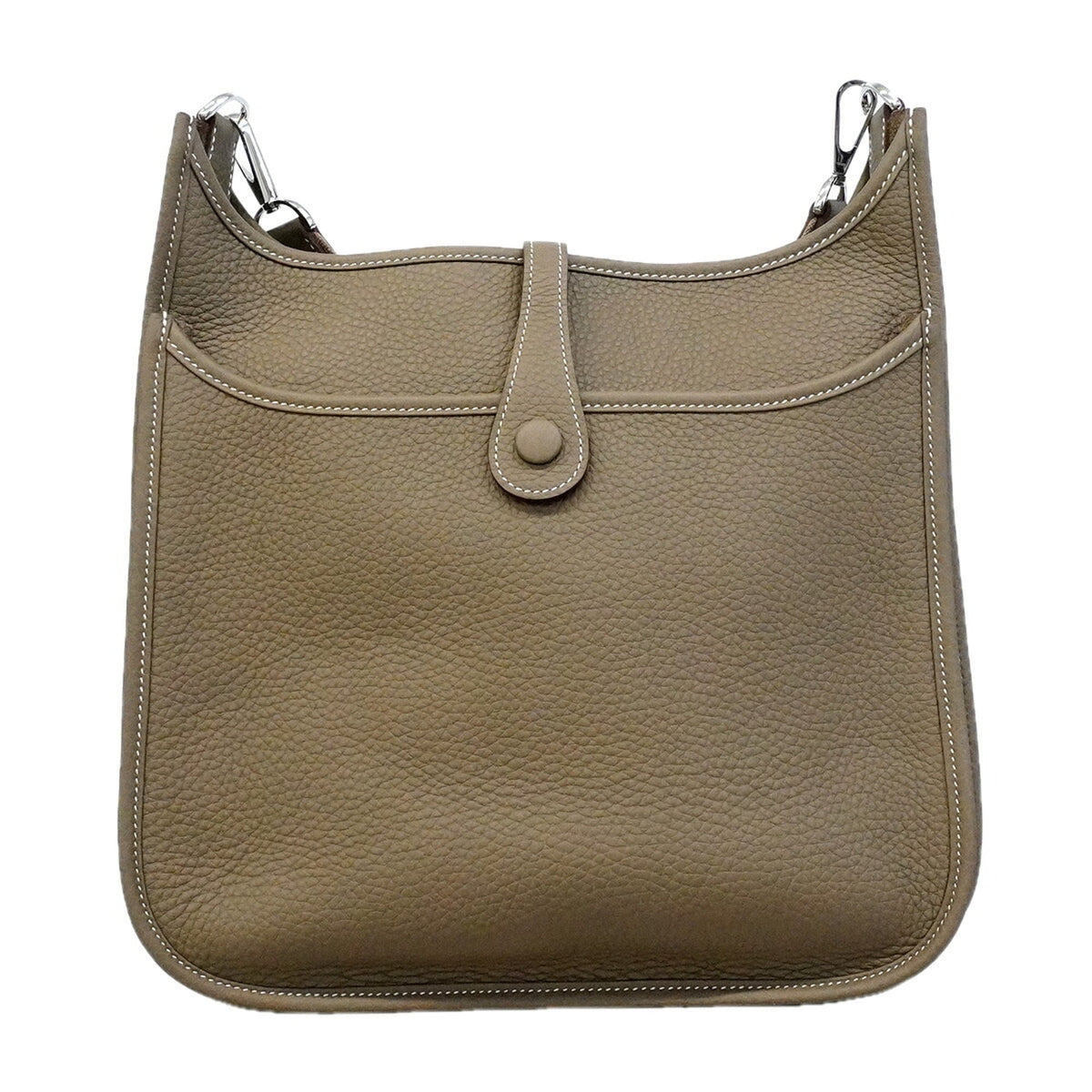 Hermes Etoupe Gray Taurillon Clemence Leather Shoulder Bag (Pre-Owned)