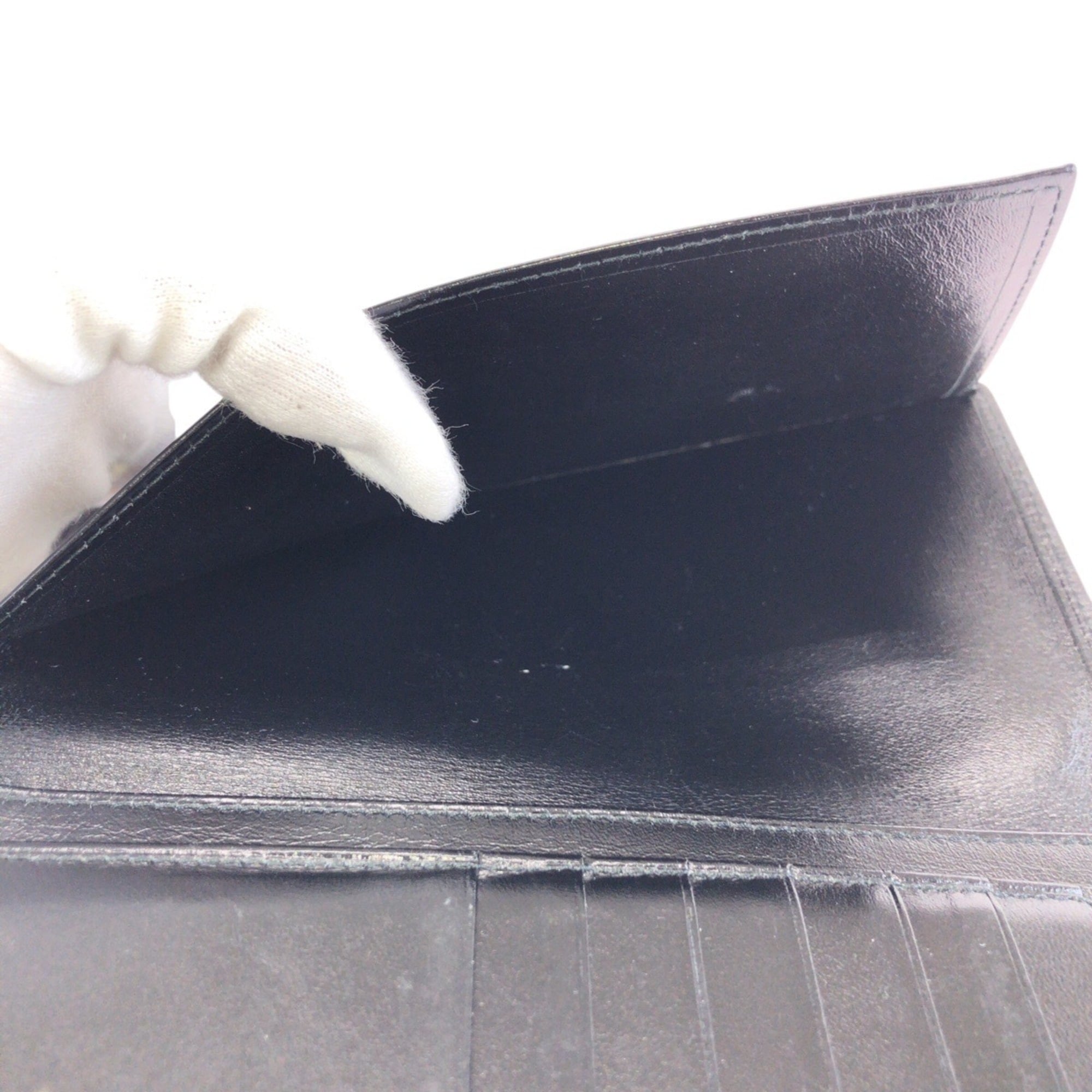 Cartier Black Leather Long Wallet (Bi-Fold) (Pre-Owned)