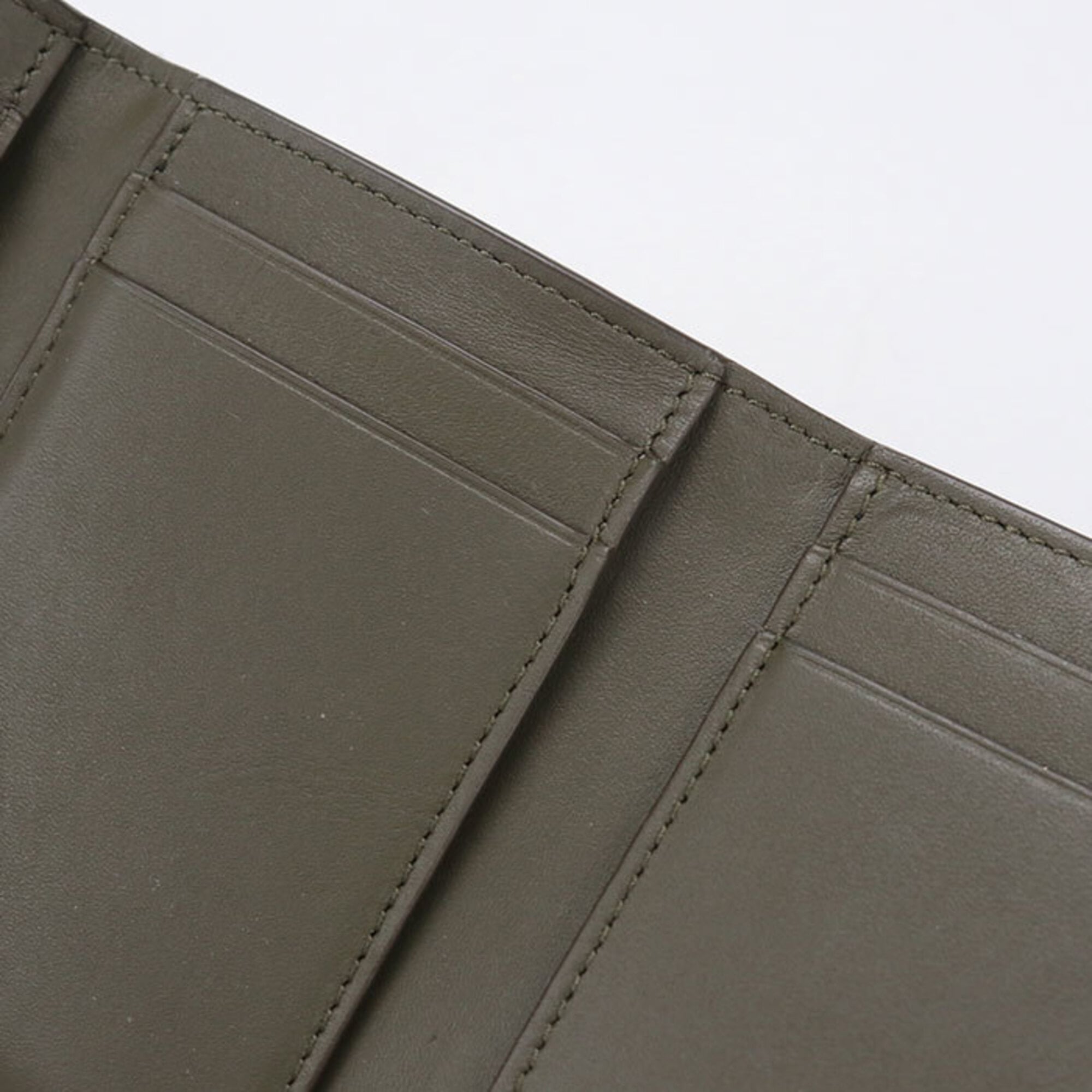 Loewe Khaki Leather Wallet (Tri-Fold) (Pre-Owned)