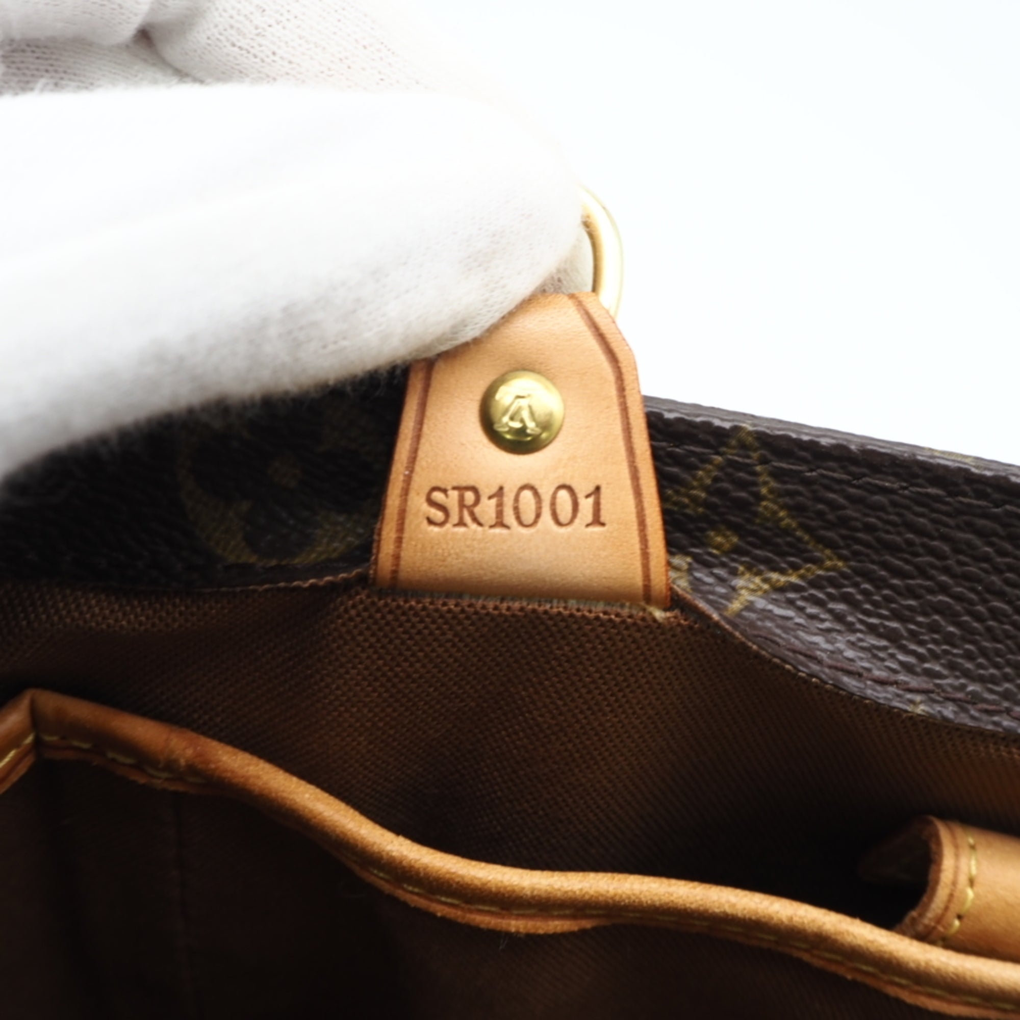 Louis Vuitton Monogram Beige Brown Coated Canvas Leather Handbag (Pre-Owned)