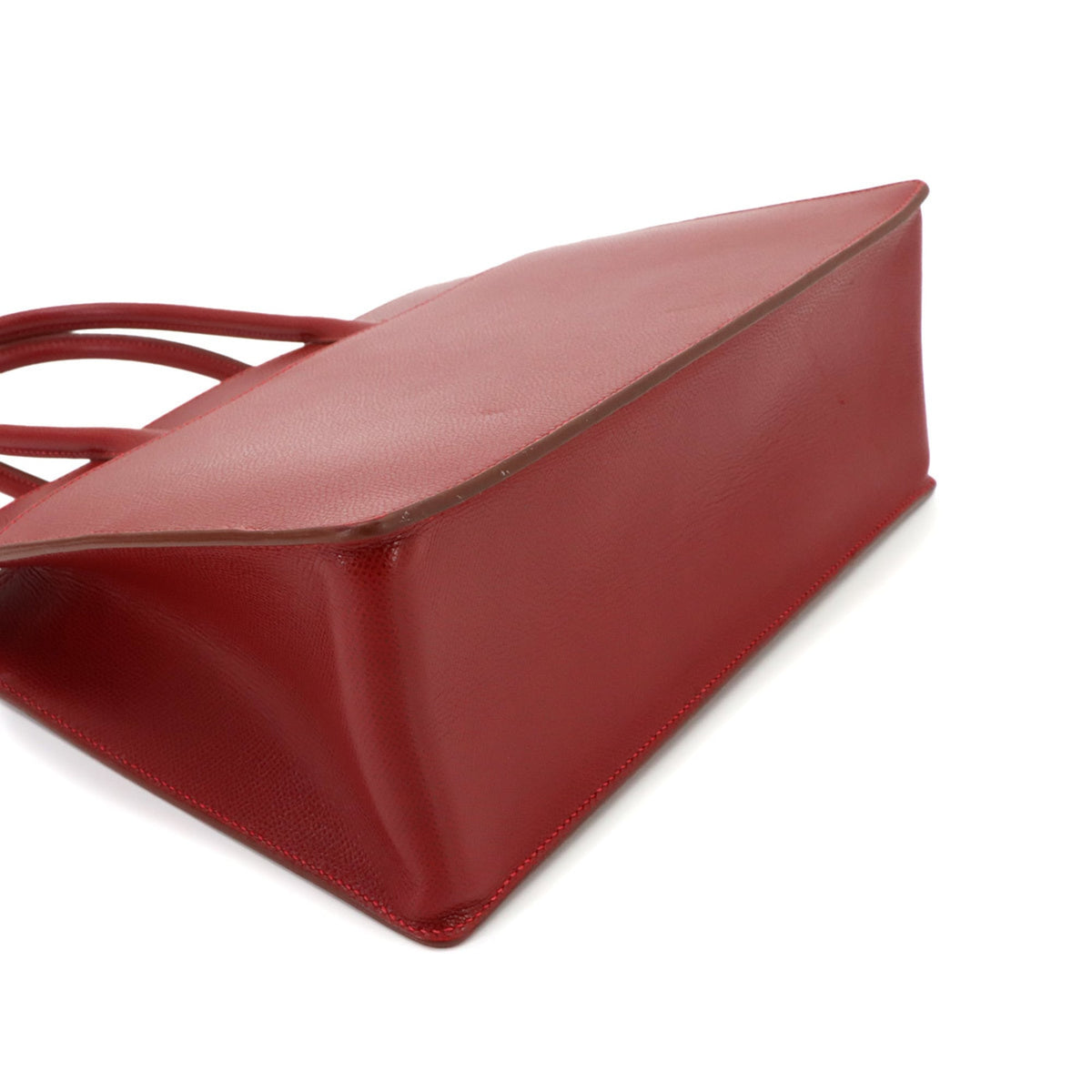 Hermes Red Color Lisse Leather Handbag Tote Bag (Pre-Owned)