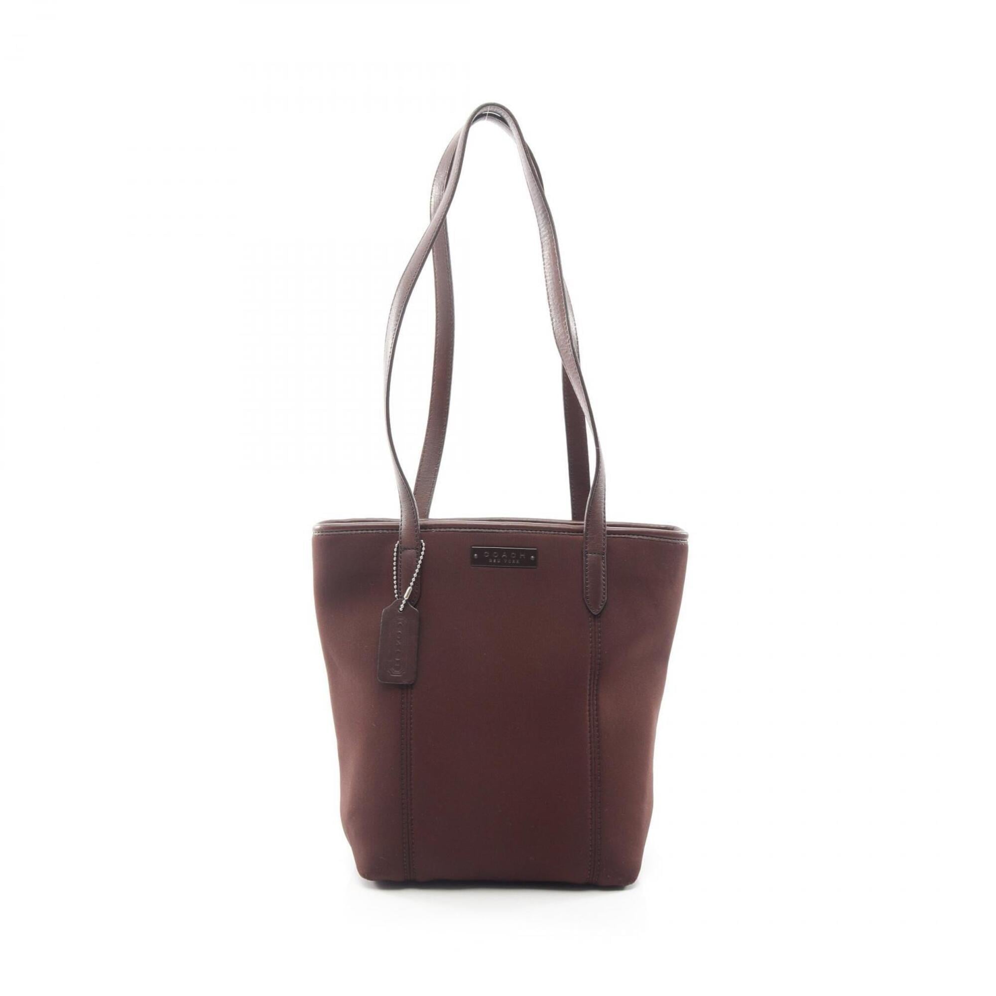 Coach Brown Leather Elastane Handbag Tote Bag (Pre-Owned)