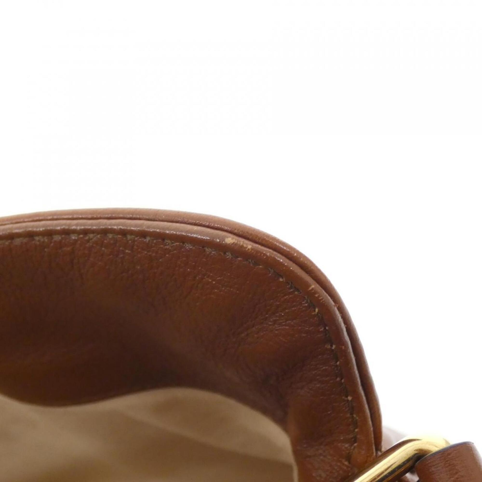 Gucci Brown Leather Shoulder Bag (Pre-Owned)