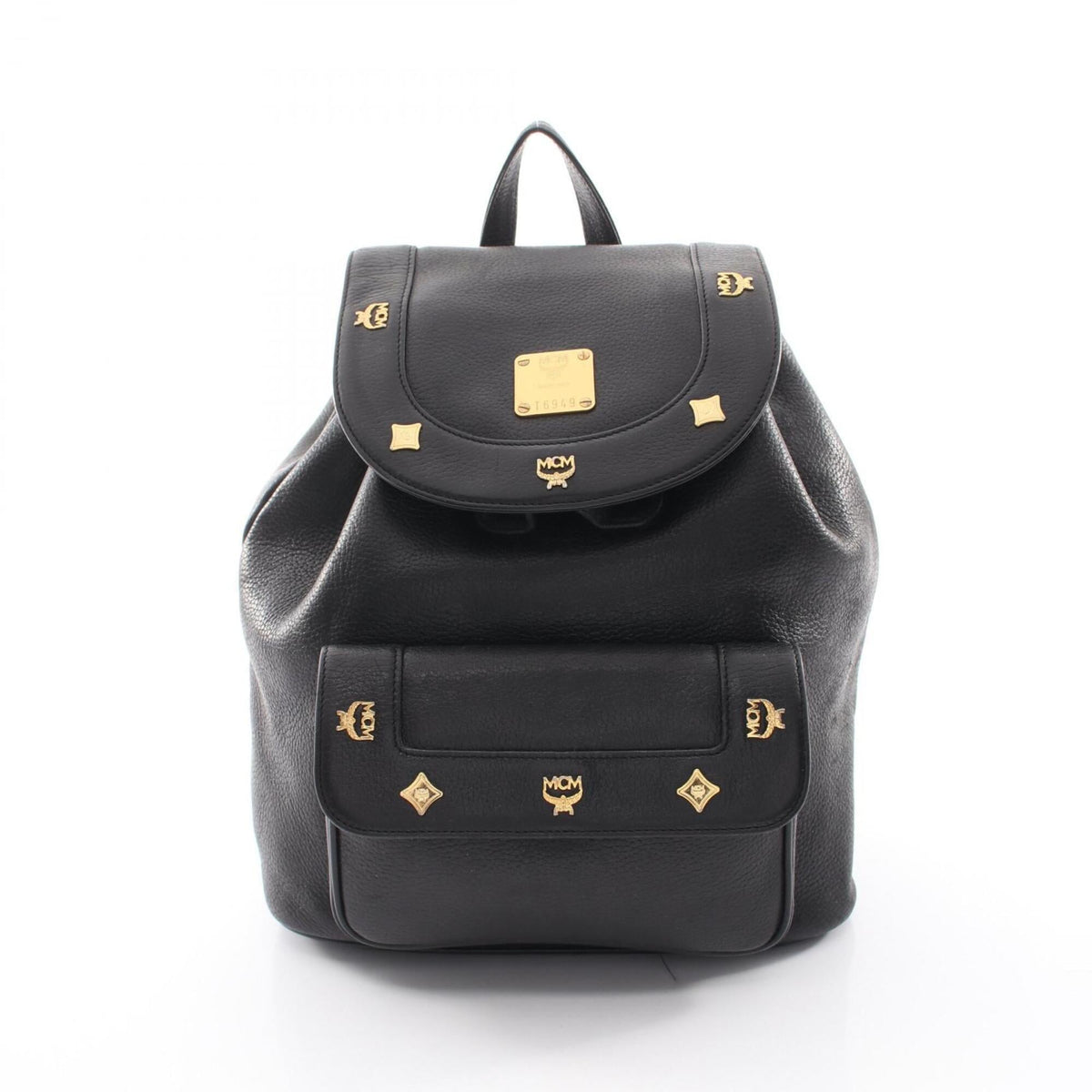 Mcm Black Leather Backpack Handbag (Pre-Owned)