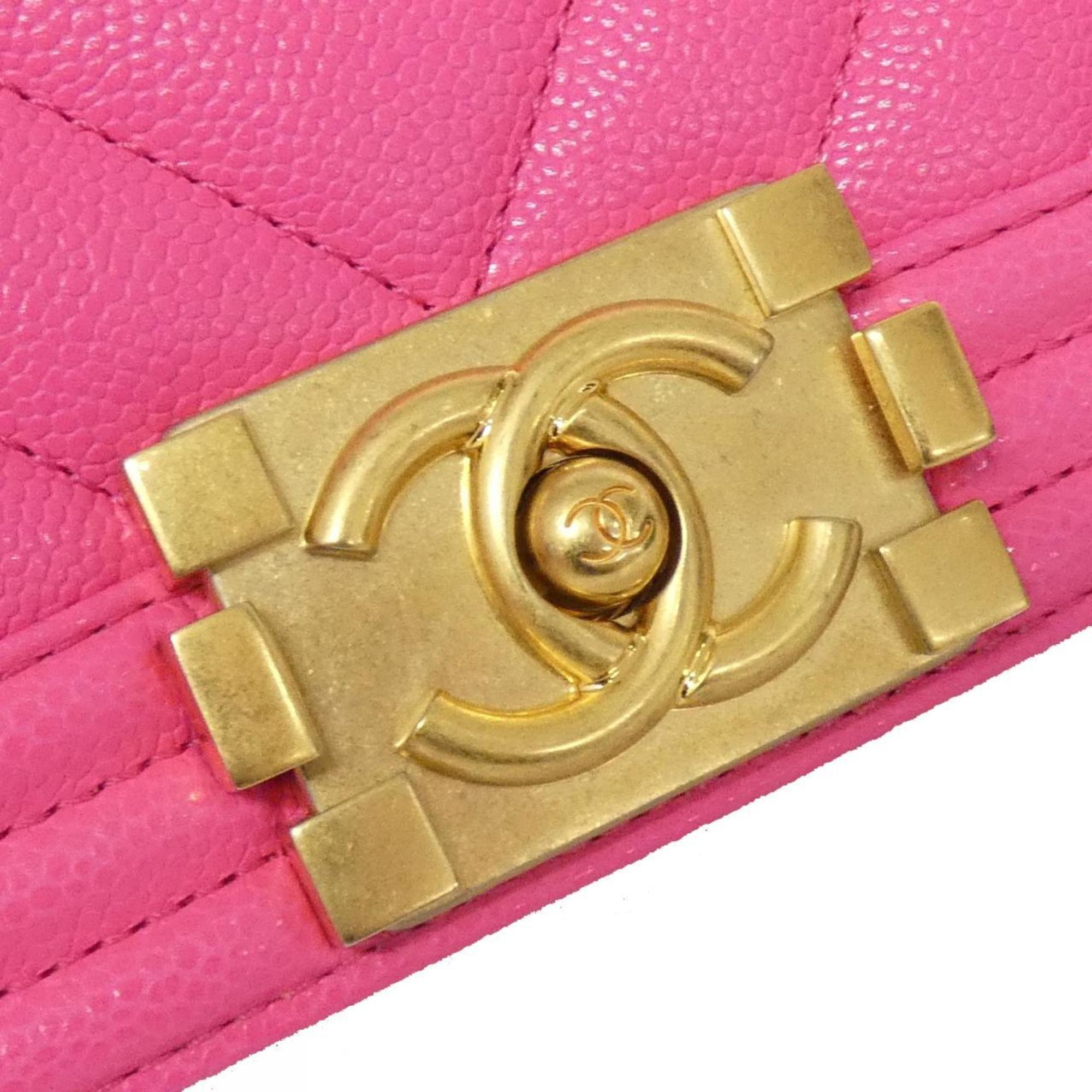 Chanel Pink Grained Calfskin Shoulder Bag (Pre-Owned)