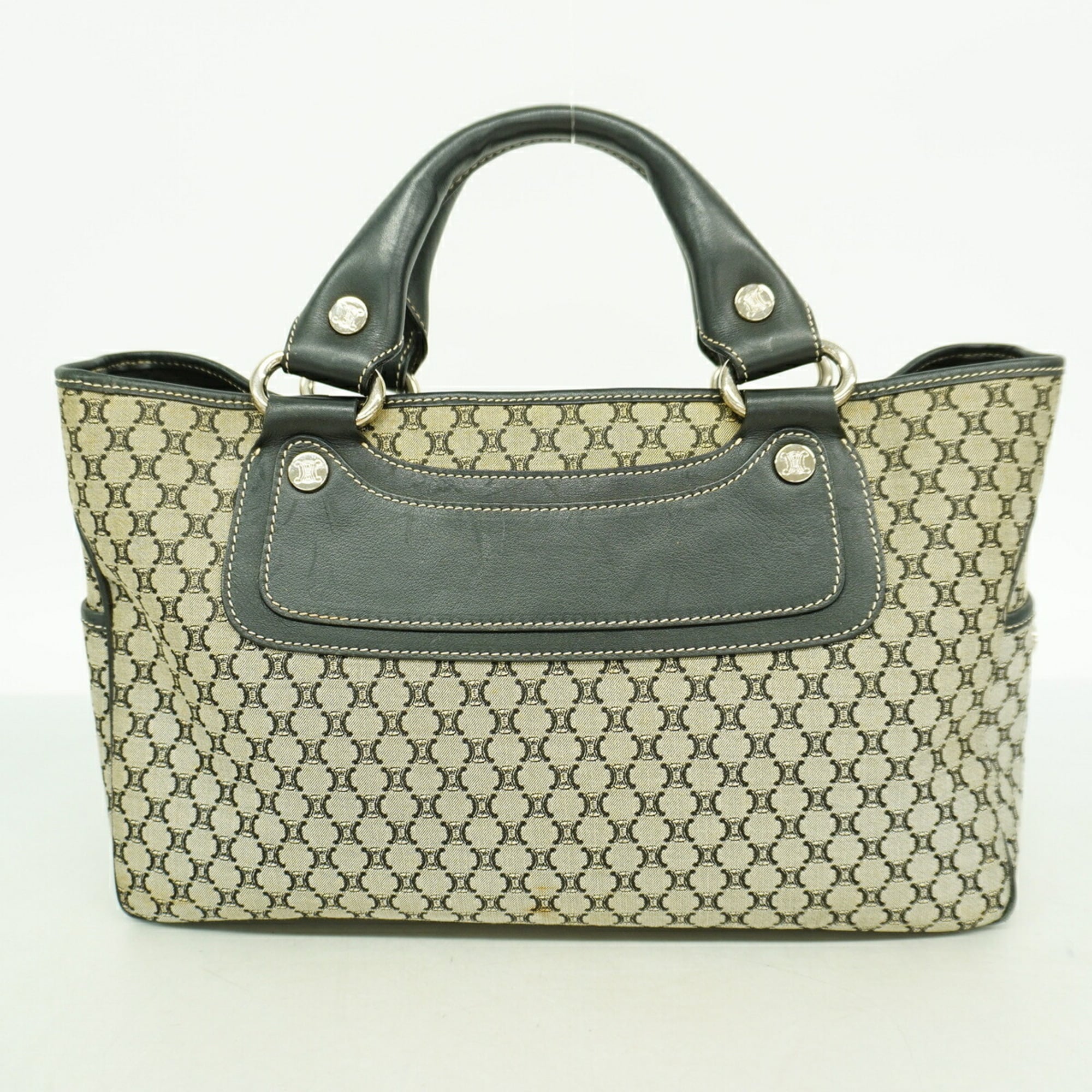 Celine Black Gray Canvas Handbag (Pre-Owned)