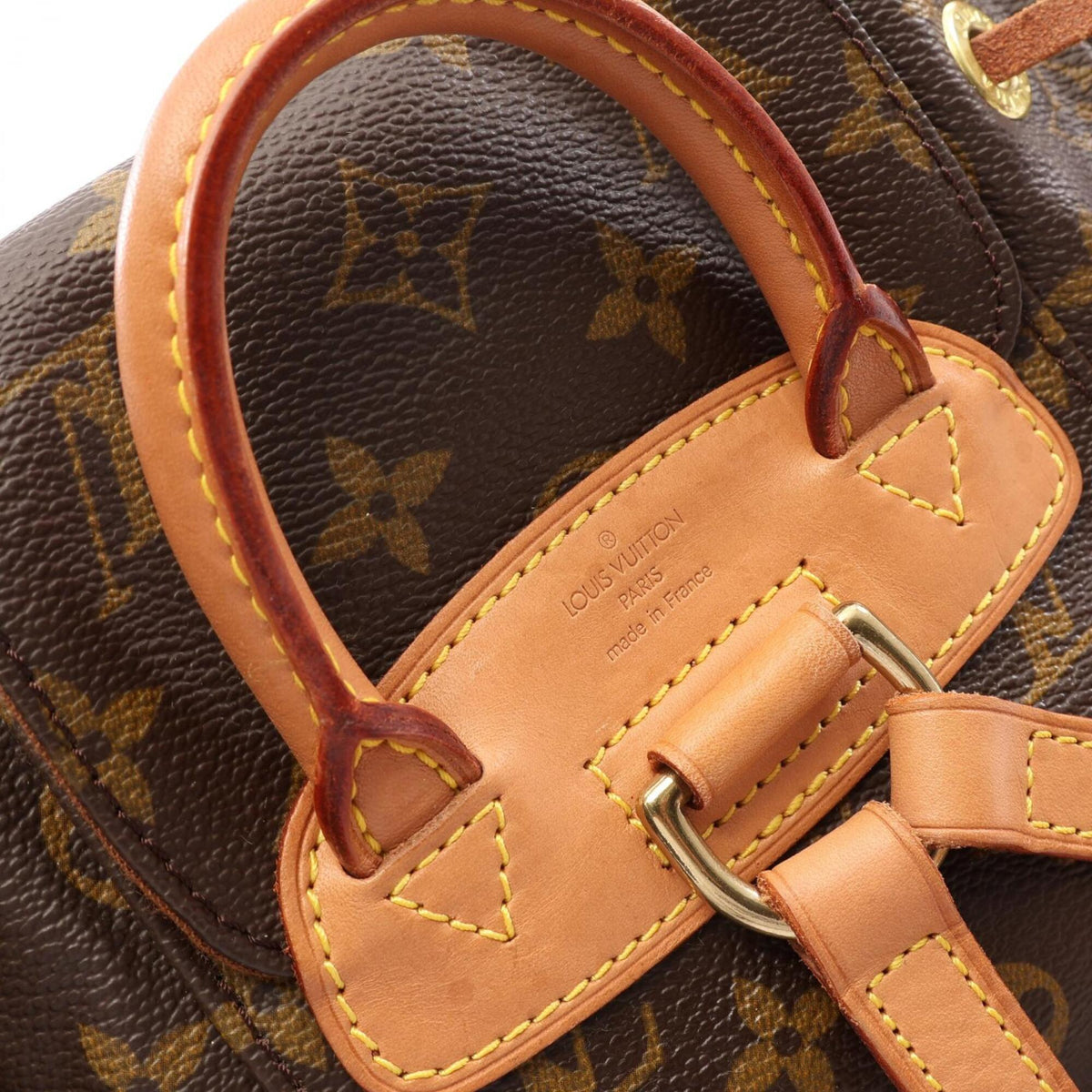 Louis Vuitton Brown Coated Canvas Leather Backpack Handbag (Pre-Owned)