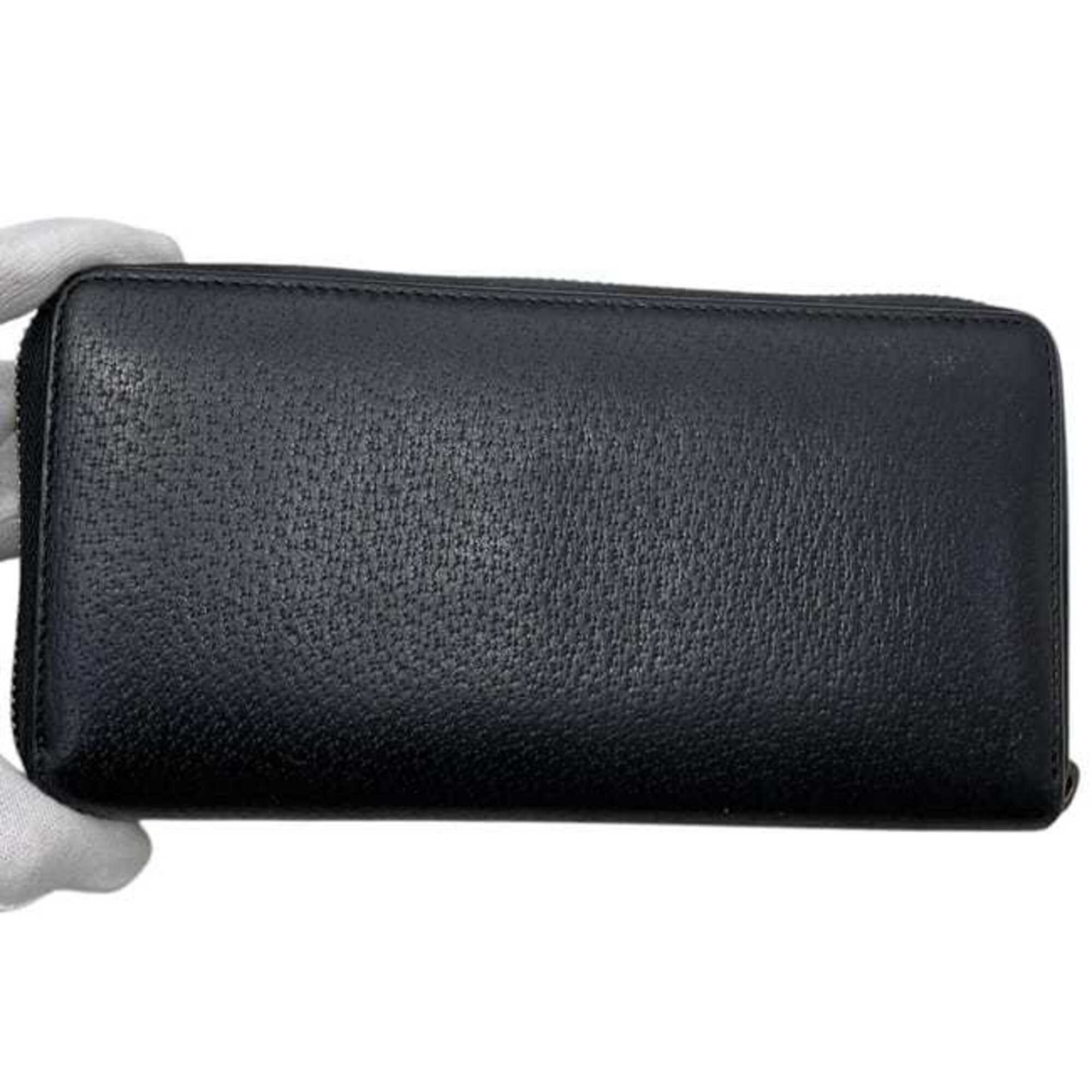 Gucci Black Leather Long Wallet (Bi-Fold) (Pre-Owned)