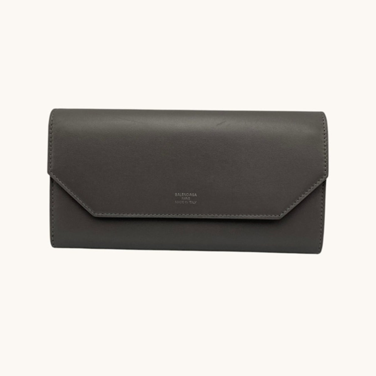 Balenciaga Gray Leather Long Wallet (Bi-Fold) (Pre-Owned)