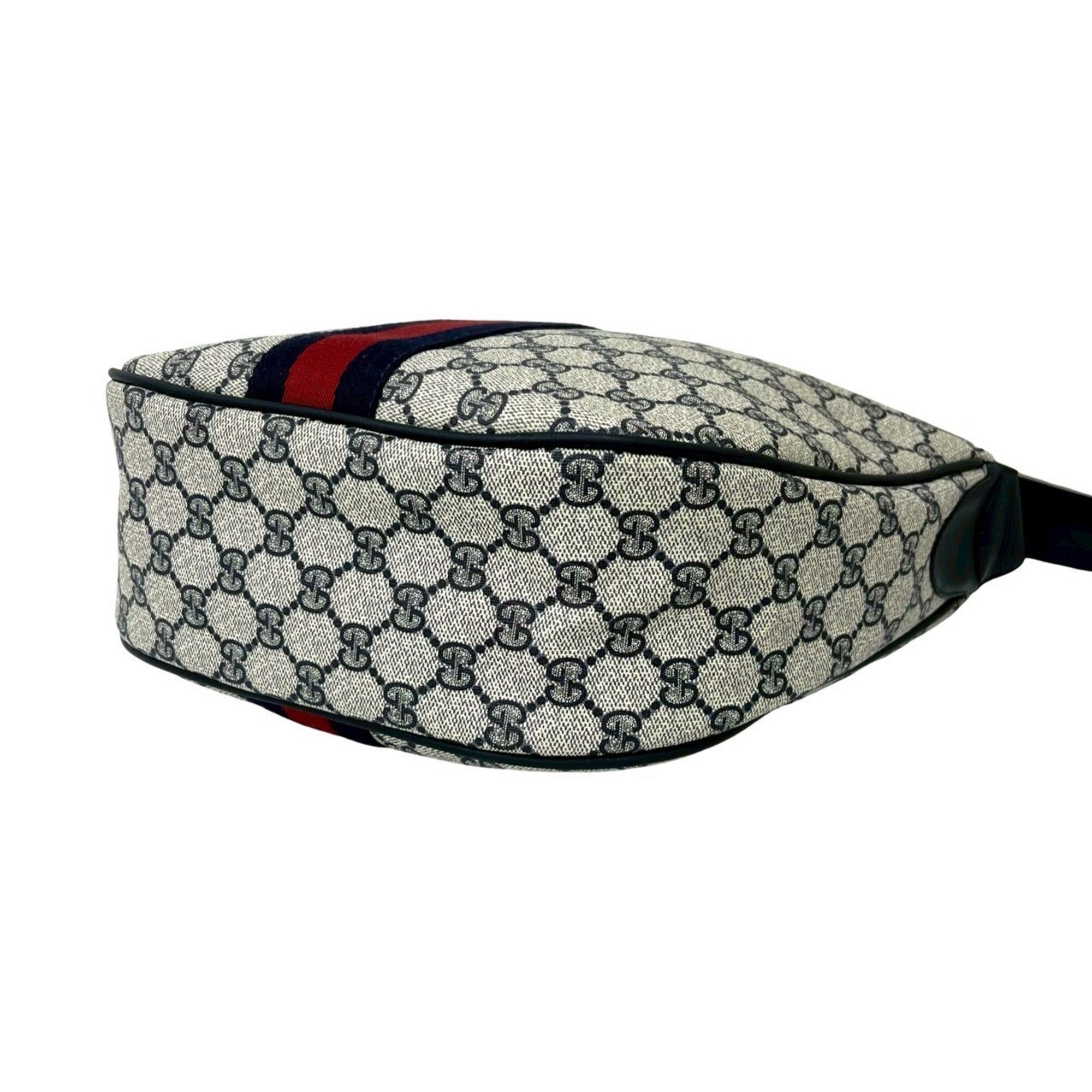 Gucci Navy Red Color Pvc Leather Shoulder Bag (Pre-Owned)
