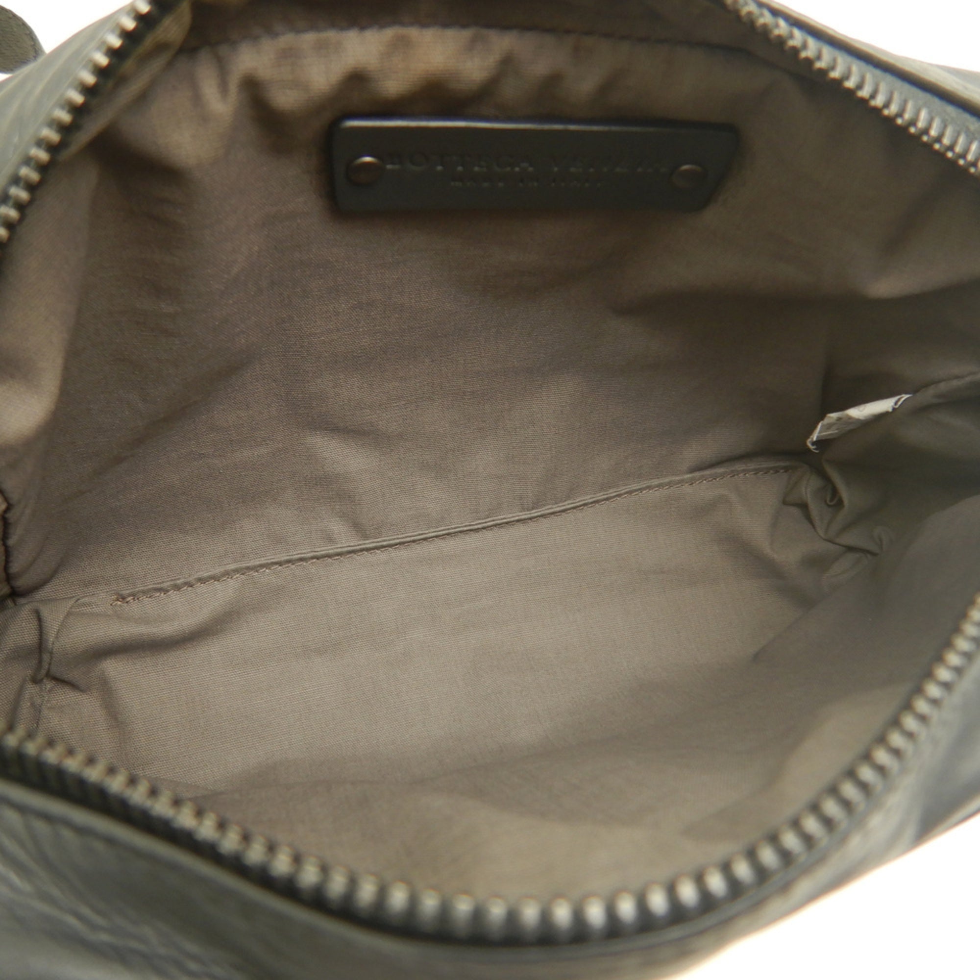 Bottega Veneta Intrecciato Dark Gray Intrecciato Fanny Pack (Pre-Owned)