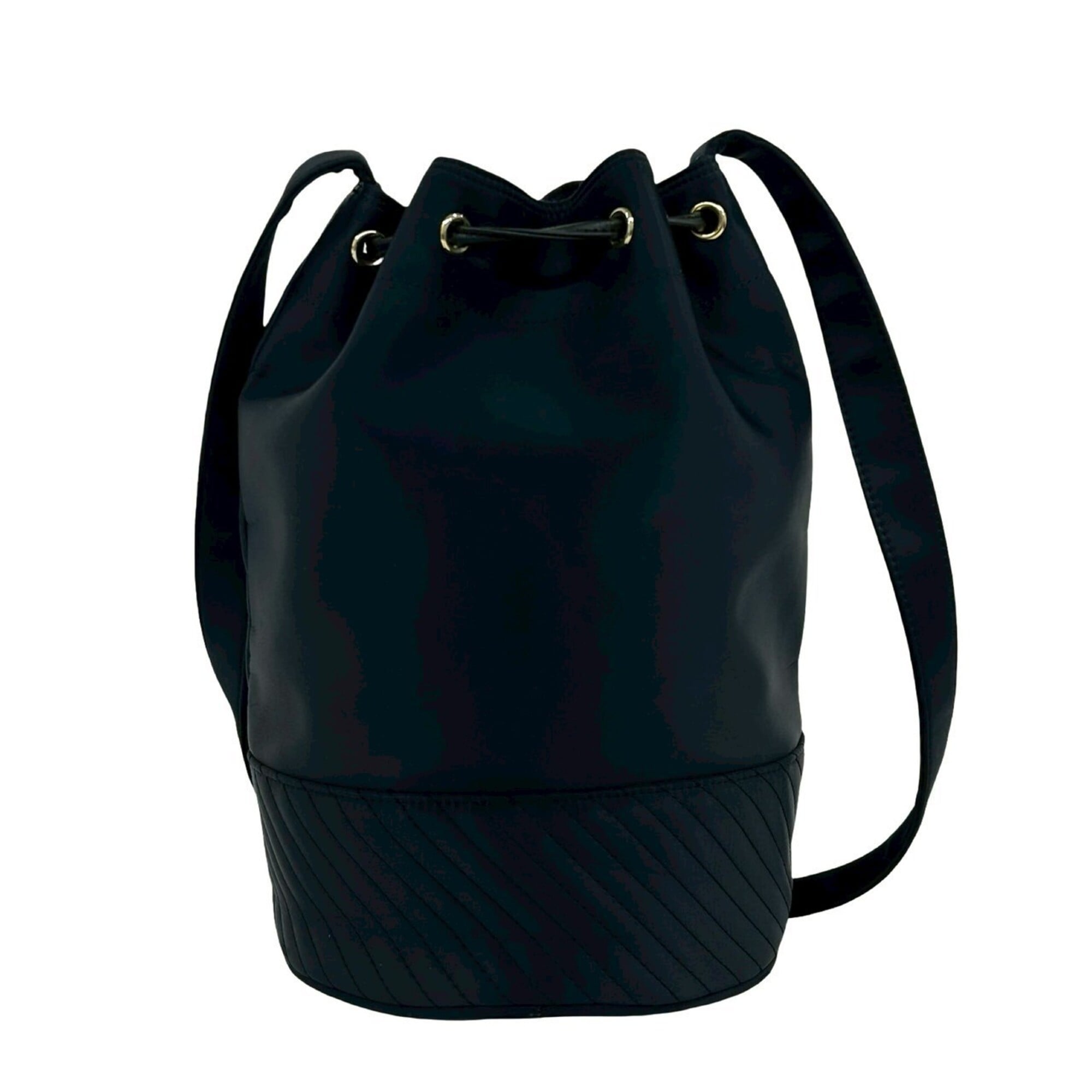 Yves Saint Laurent Black Navy Nylon Leather Shoulder Bag (Pre-Owned)