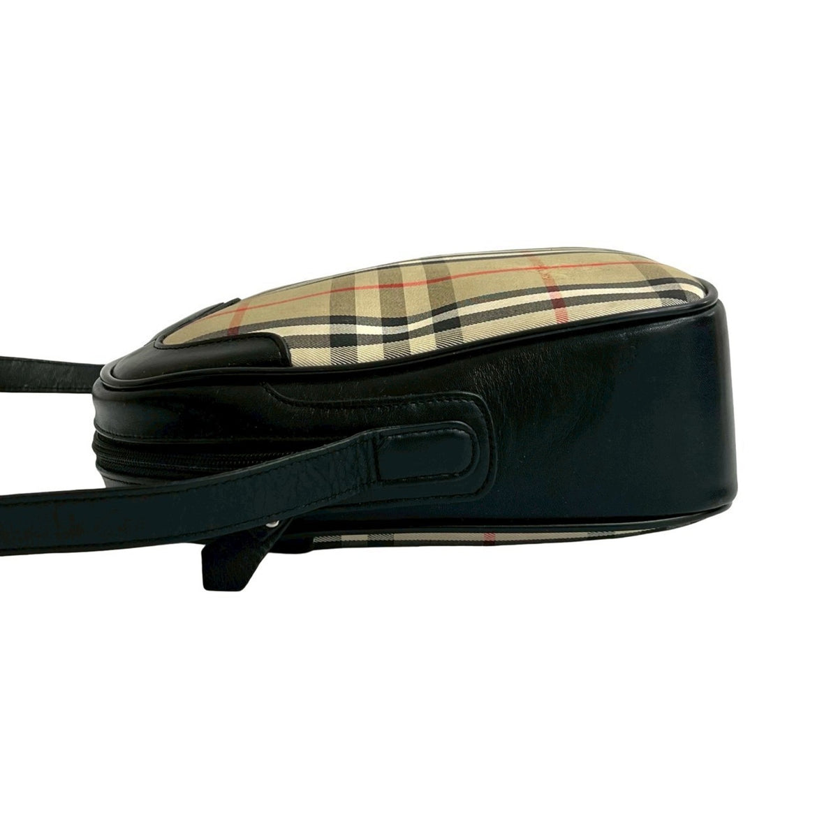 Burberry Beige Black Canvas Leather Pochette Shoulder Bag (Pre-Owned)