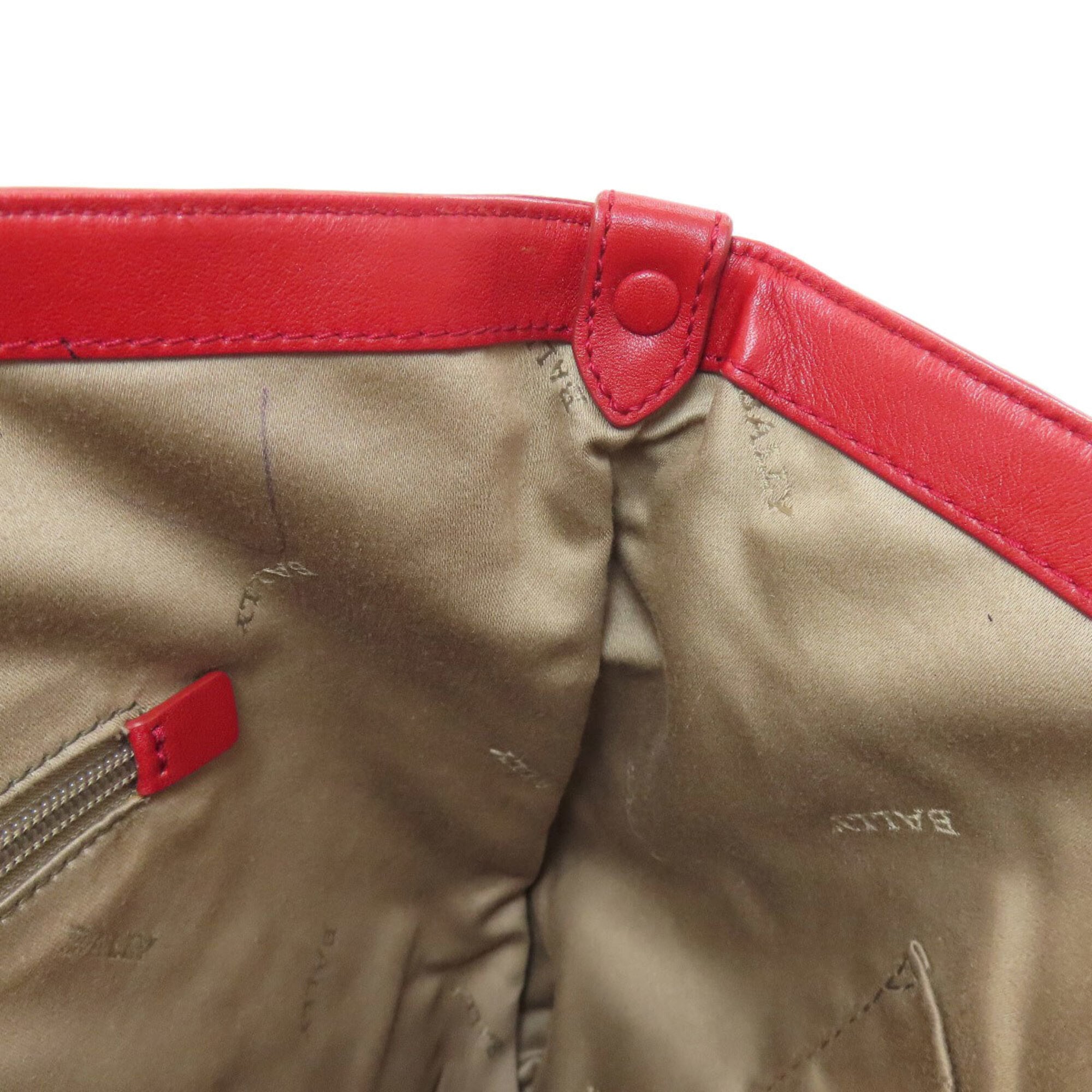 Bally Red Color Leather Tote Bag (Pre-Owned)