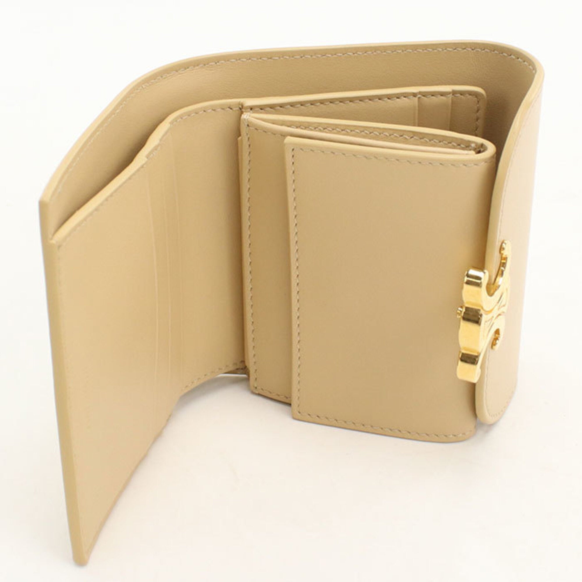 Celine Beige Leather Wallet (Tri-Fold) (Pre-Owned)