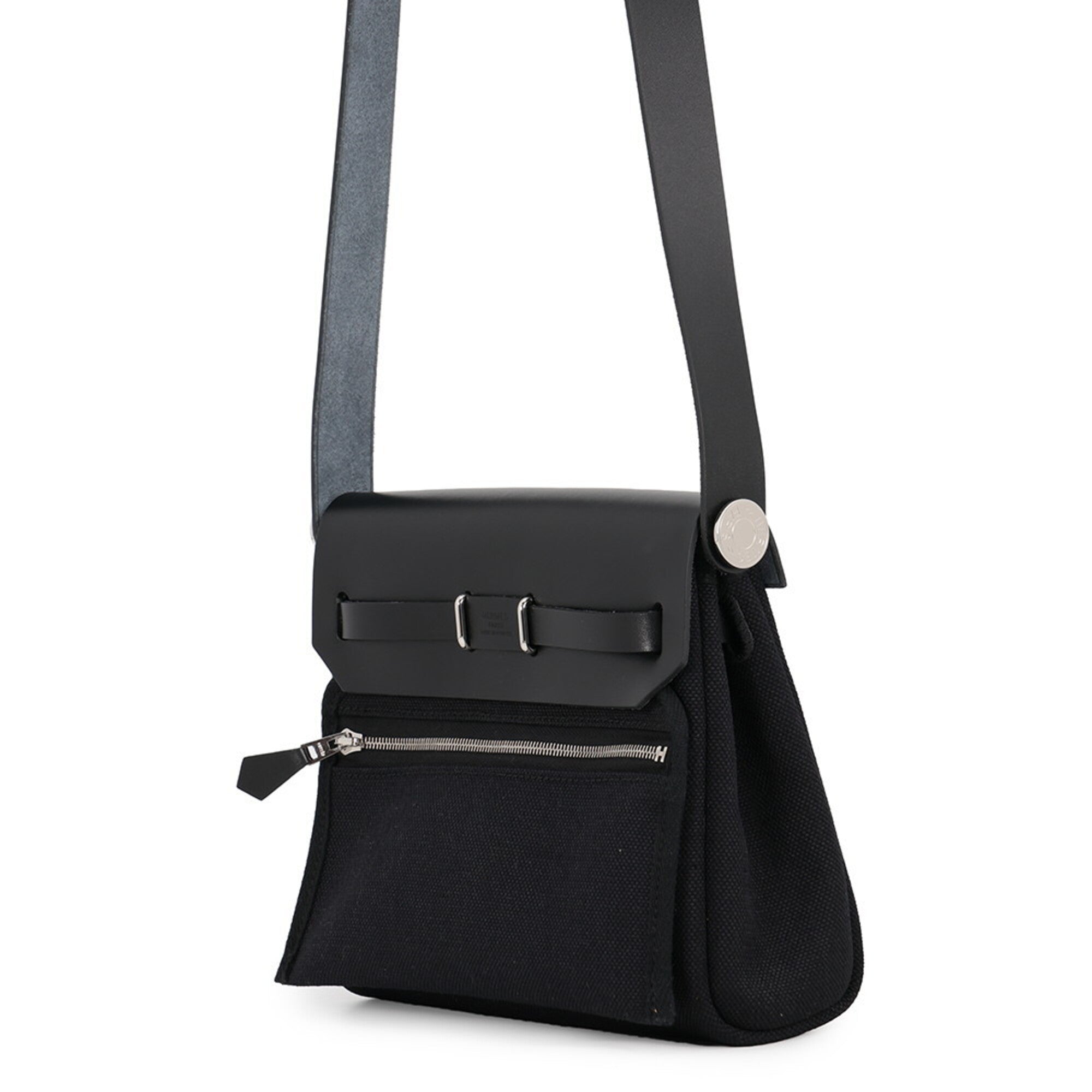 Hermes Kara Black Toile H Handbag Shoulder Bag (Pre-Owned)