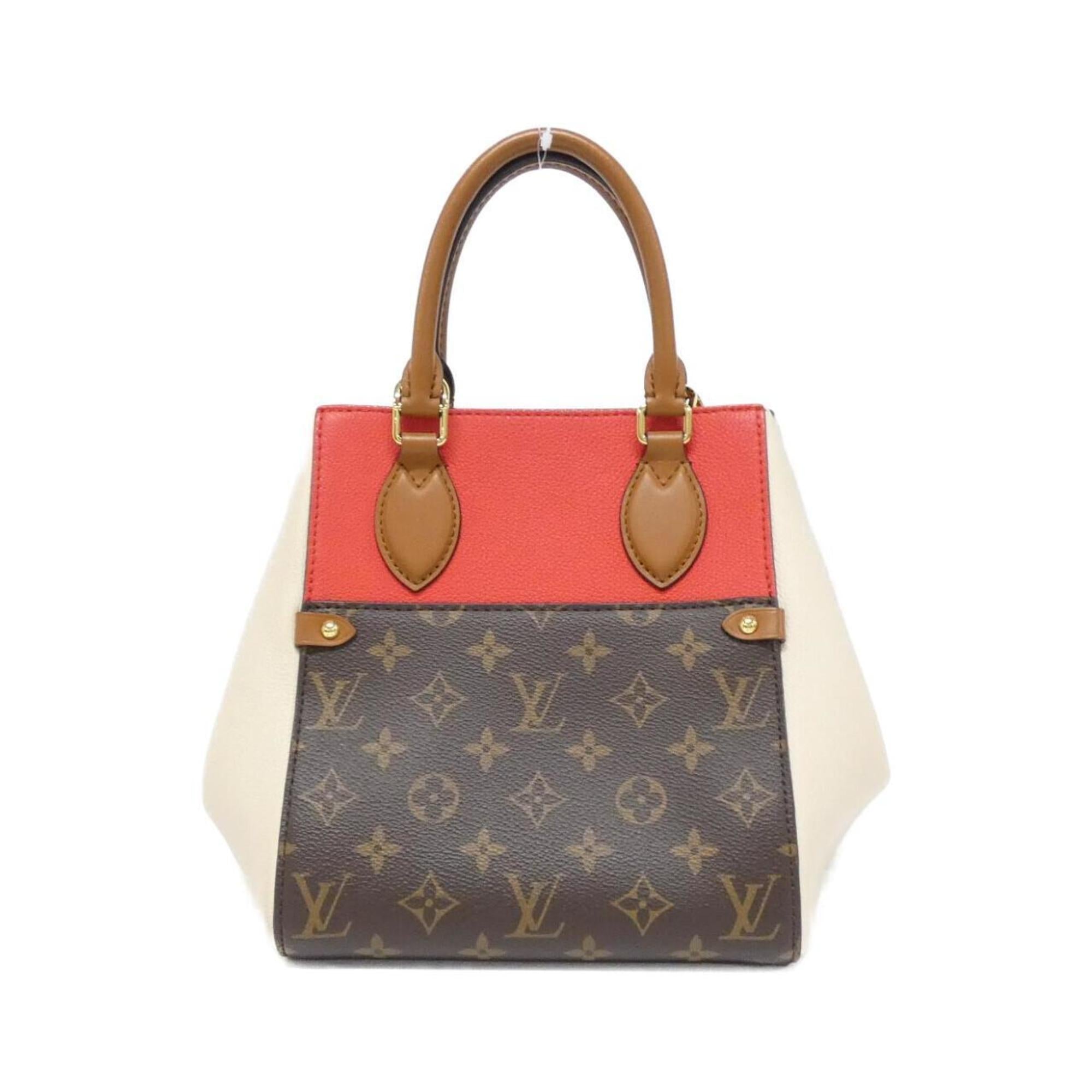 Louis Vuitton Monogram Black Cerise Cream Coated Canvas Leather Handbag (Pre-Owned)