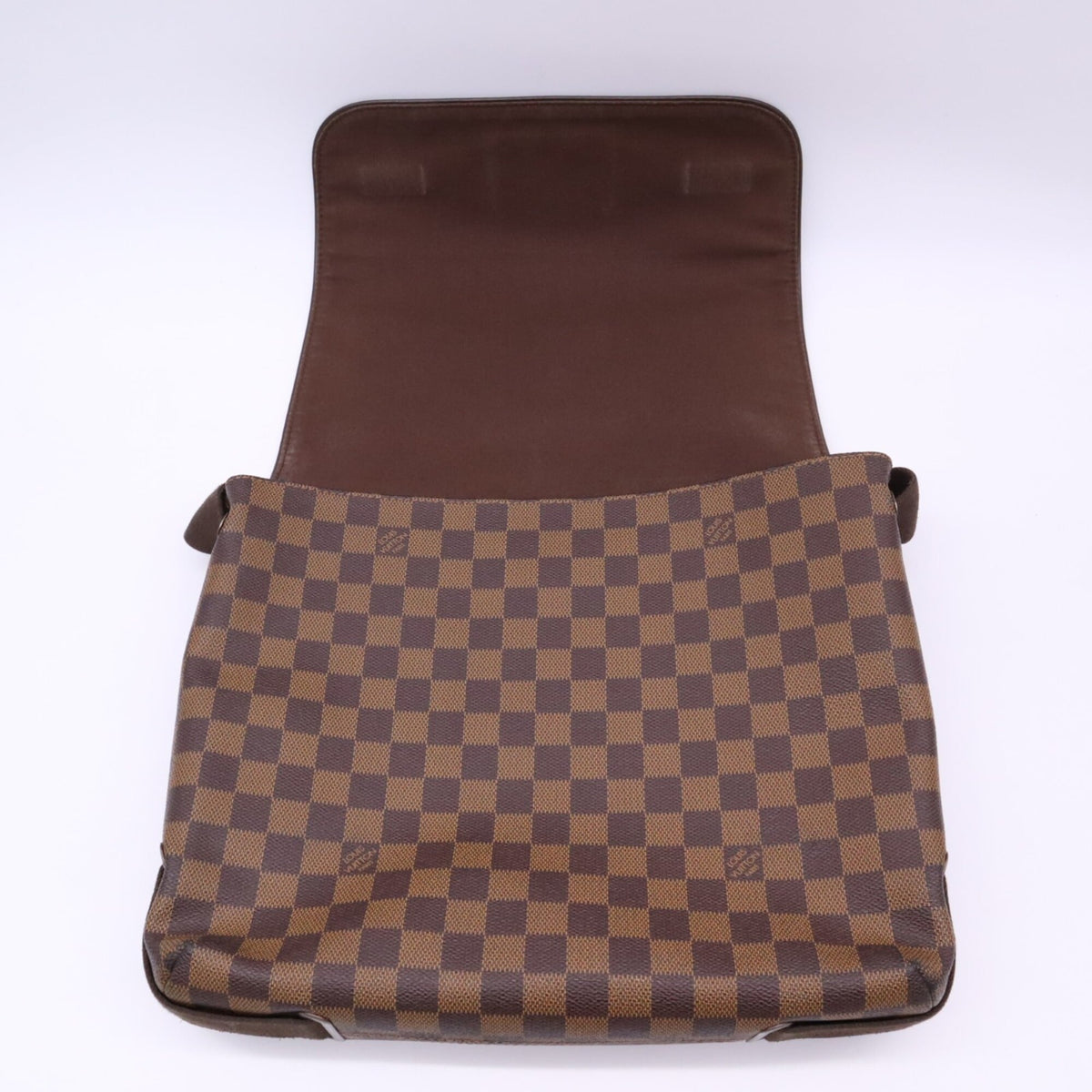 Louis Vuitton Beige Brown Coated Canvas Leather Shoulder Bag (Pre-Owned)