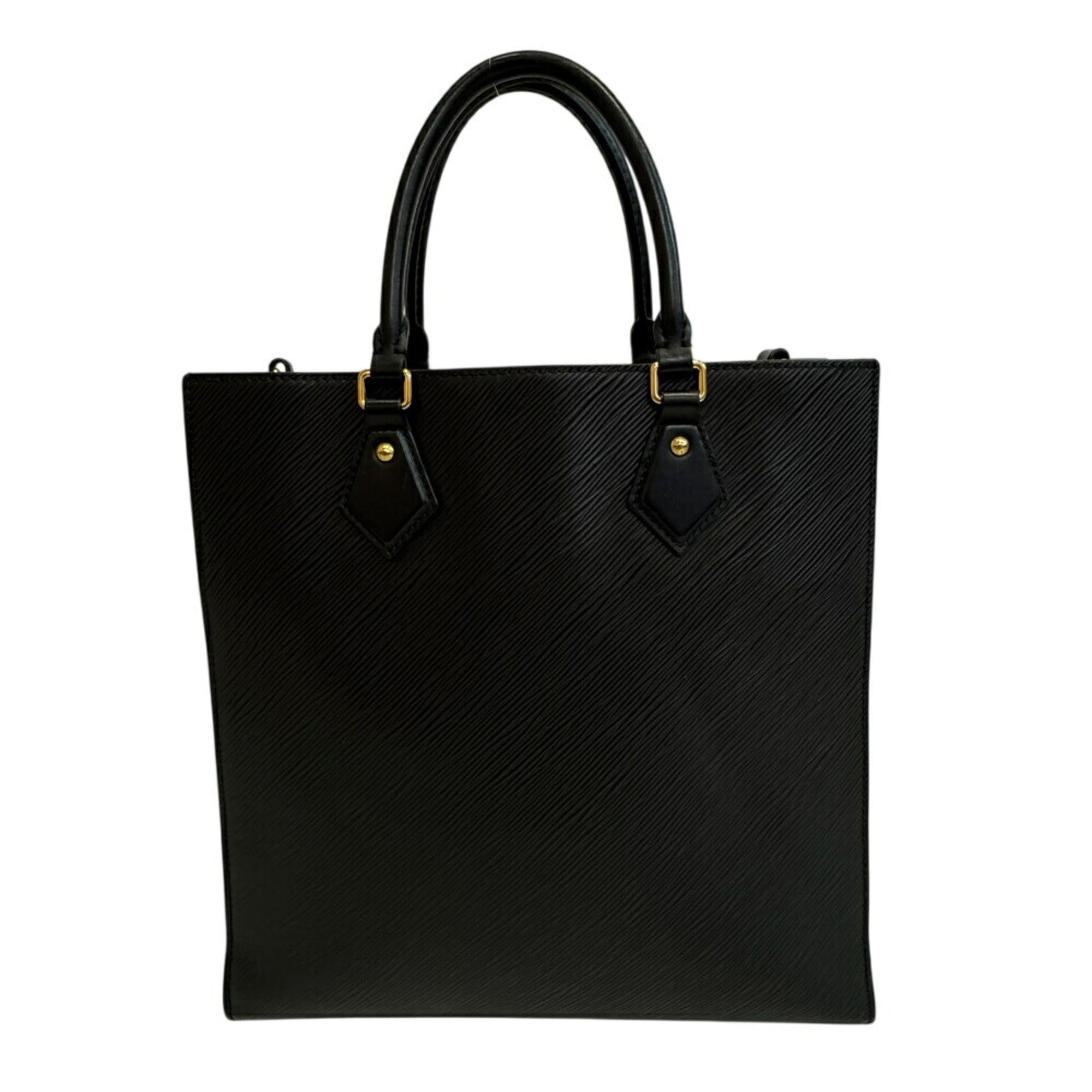 Louis Vuitton Black Leather Handbag Tote Bag (Pre-Owned)