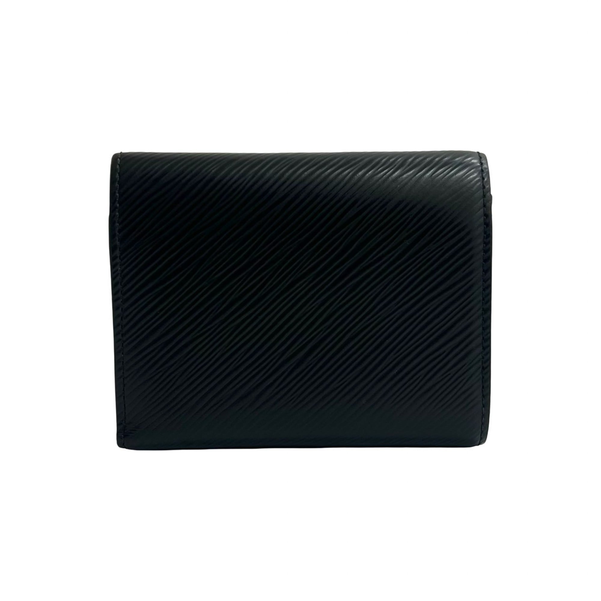 Louis Vuitton Black Leather Wallet (Tri-Fold) (Pre-Owned)