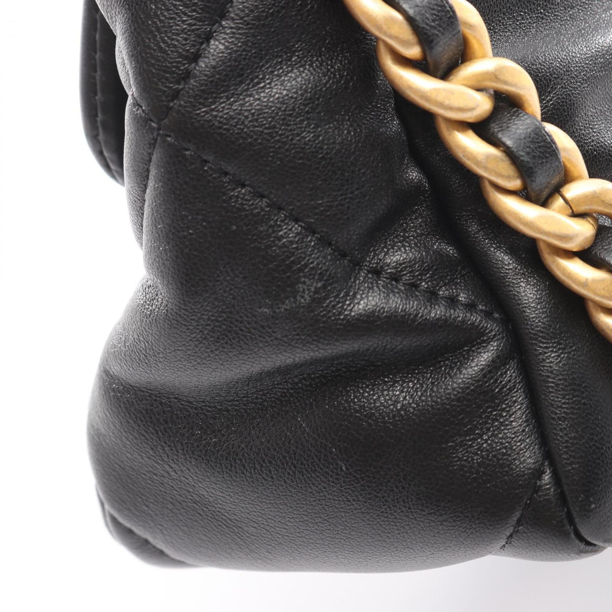 Chanel Black Leather Handbag Shoulder Bag (Pre-Owned)