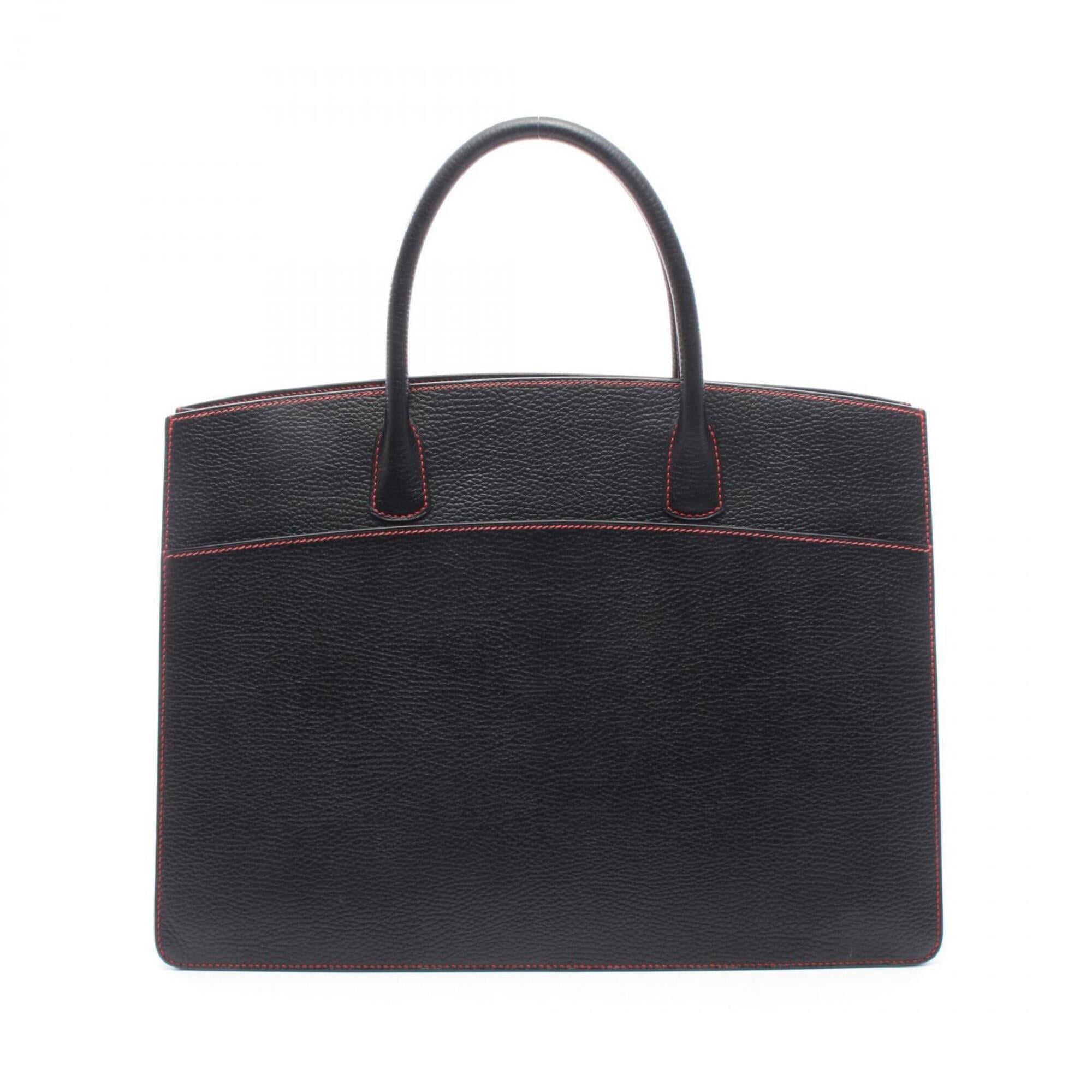 Hermes Black Leather Handbag Tote Bag (Pre-Owned)