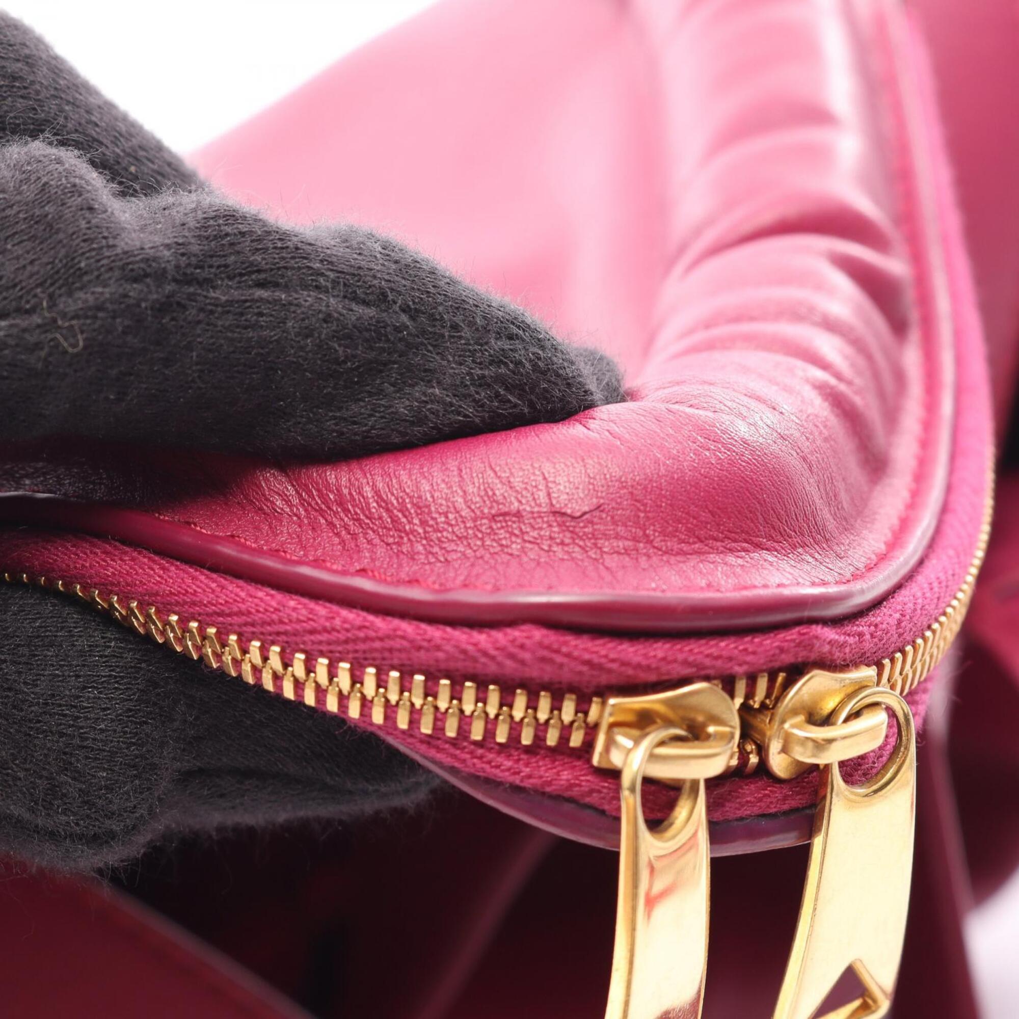 Bottega Veneta Purple Leather Handbag (Pre-Owned)