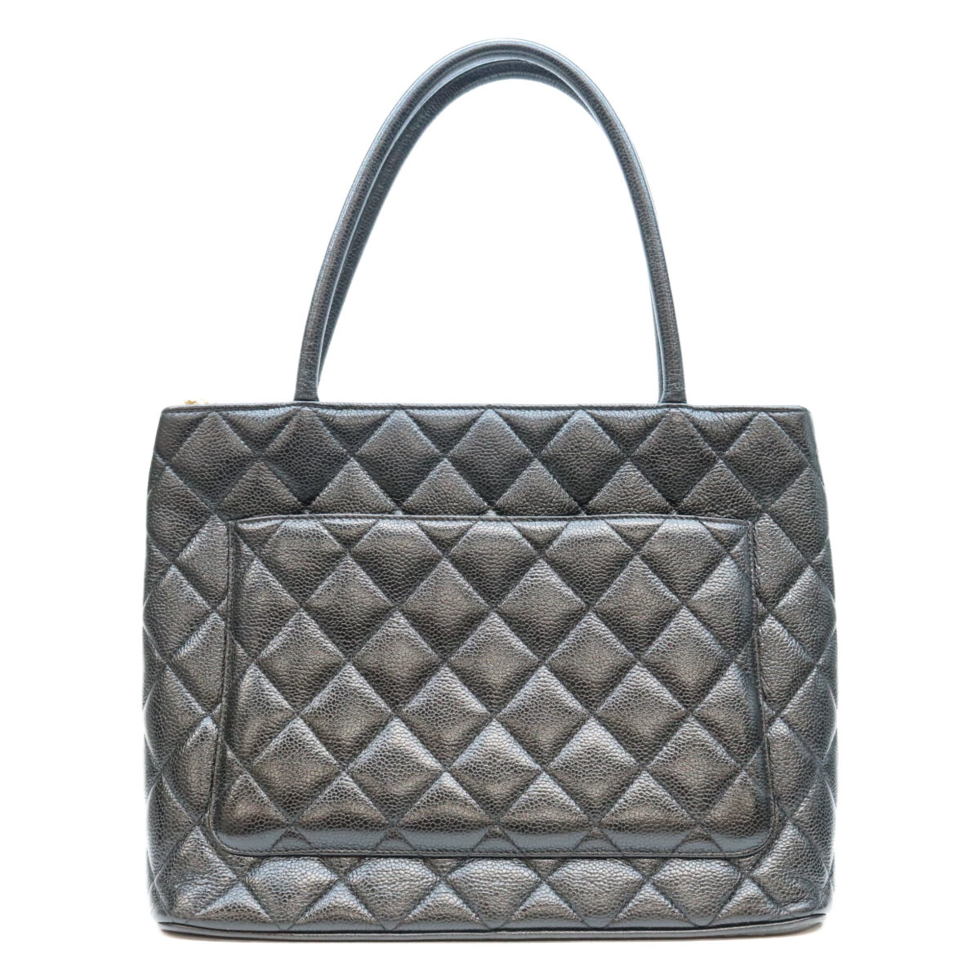Chanel Black Grained Calfskin Tote Bag (Pre-Owned)