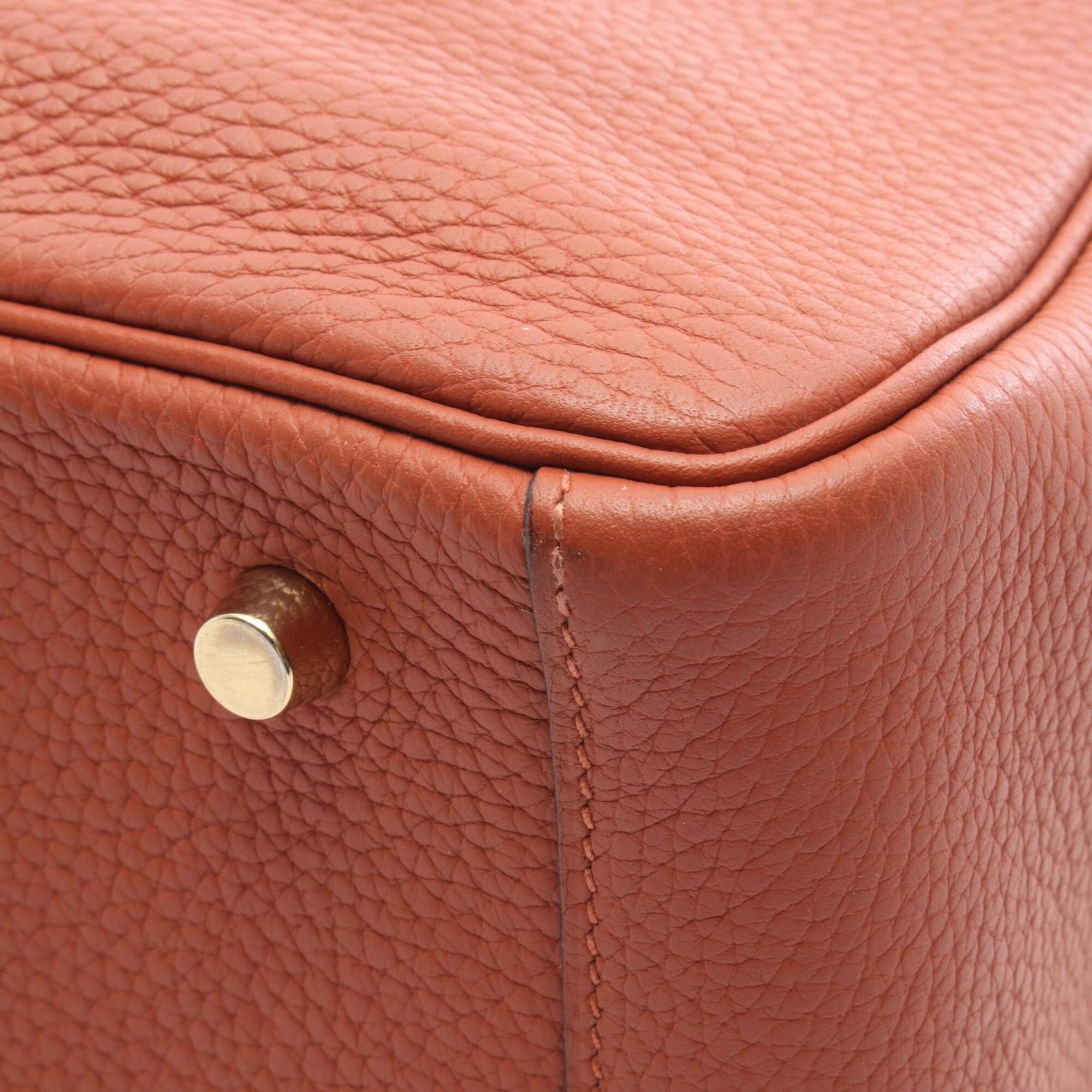 Hermes Brown Taurillon Clemence Leather Handbag Shoulder Bag (Pre-Owned)