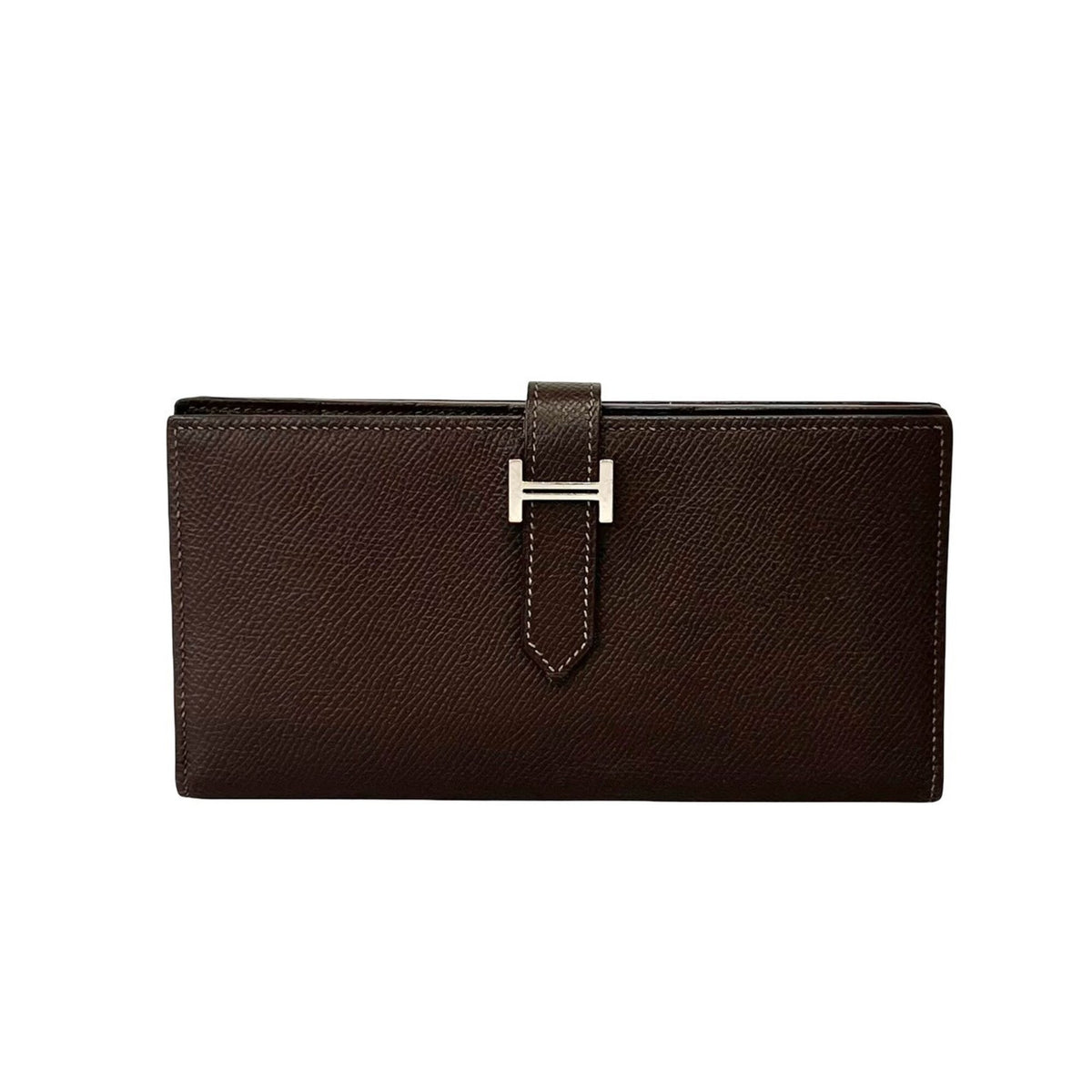 Hermes Brown Epsom Leather Long Wallet (Bi-Fold) (Pre-Owned)