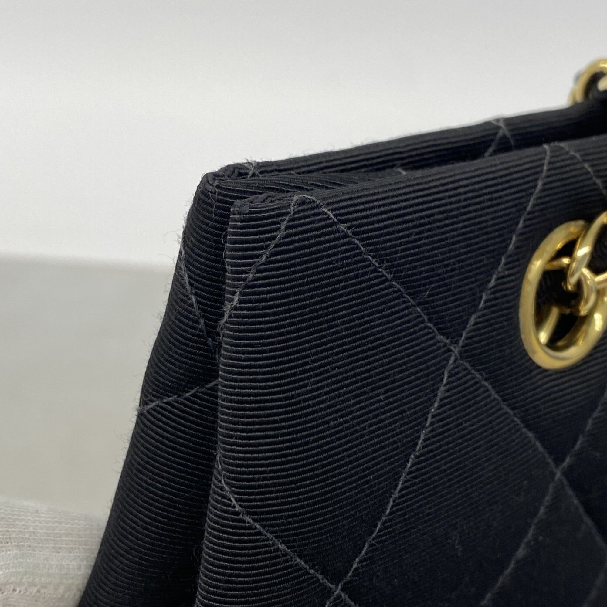 Chanel Black Cotton Shoulder Bag (Pre-Owned)