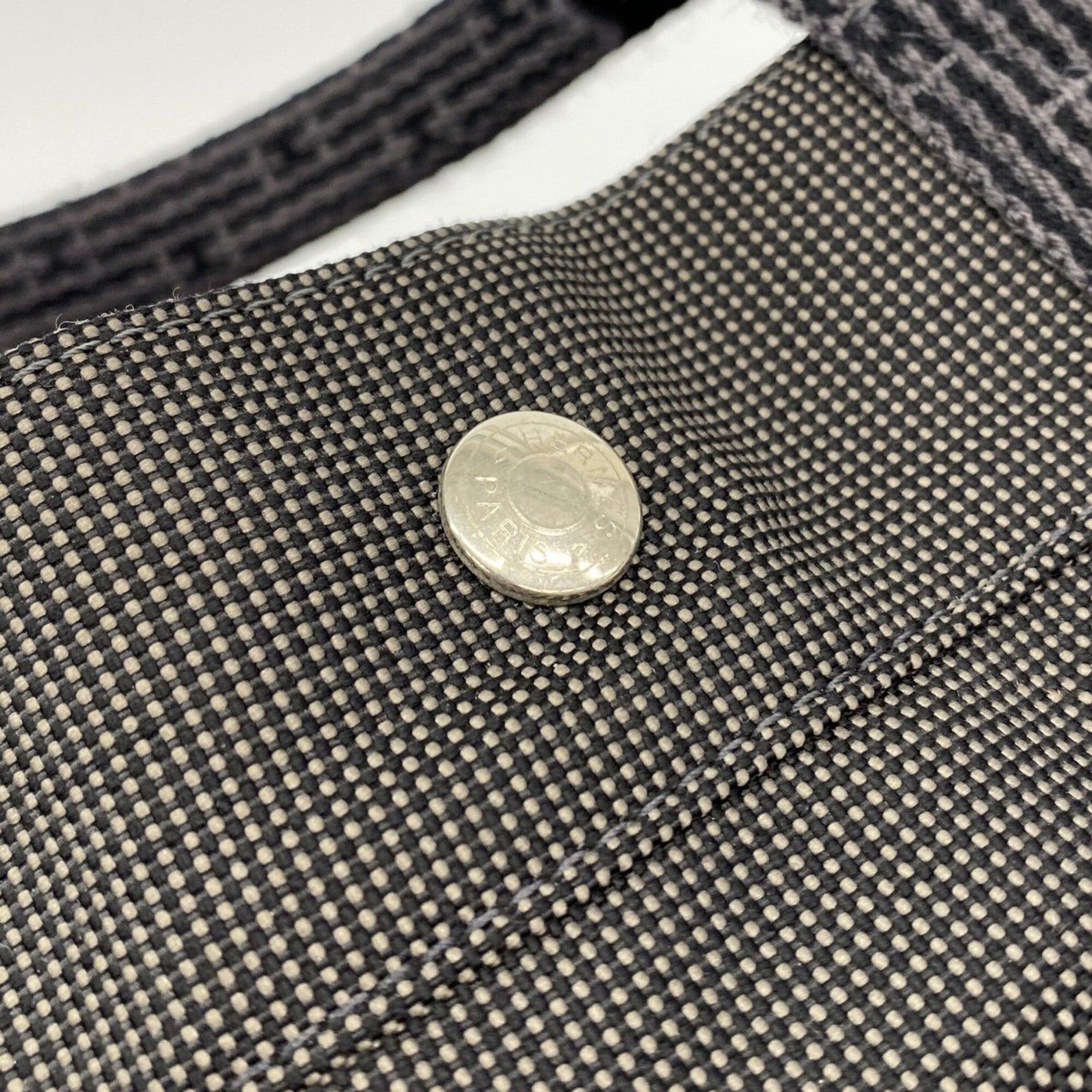 Hermes Gray Canvas Tote Bag (Pre-Owned)