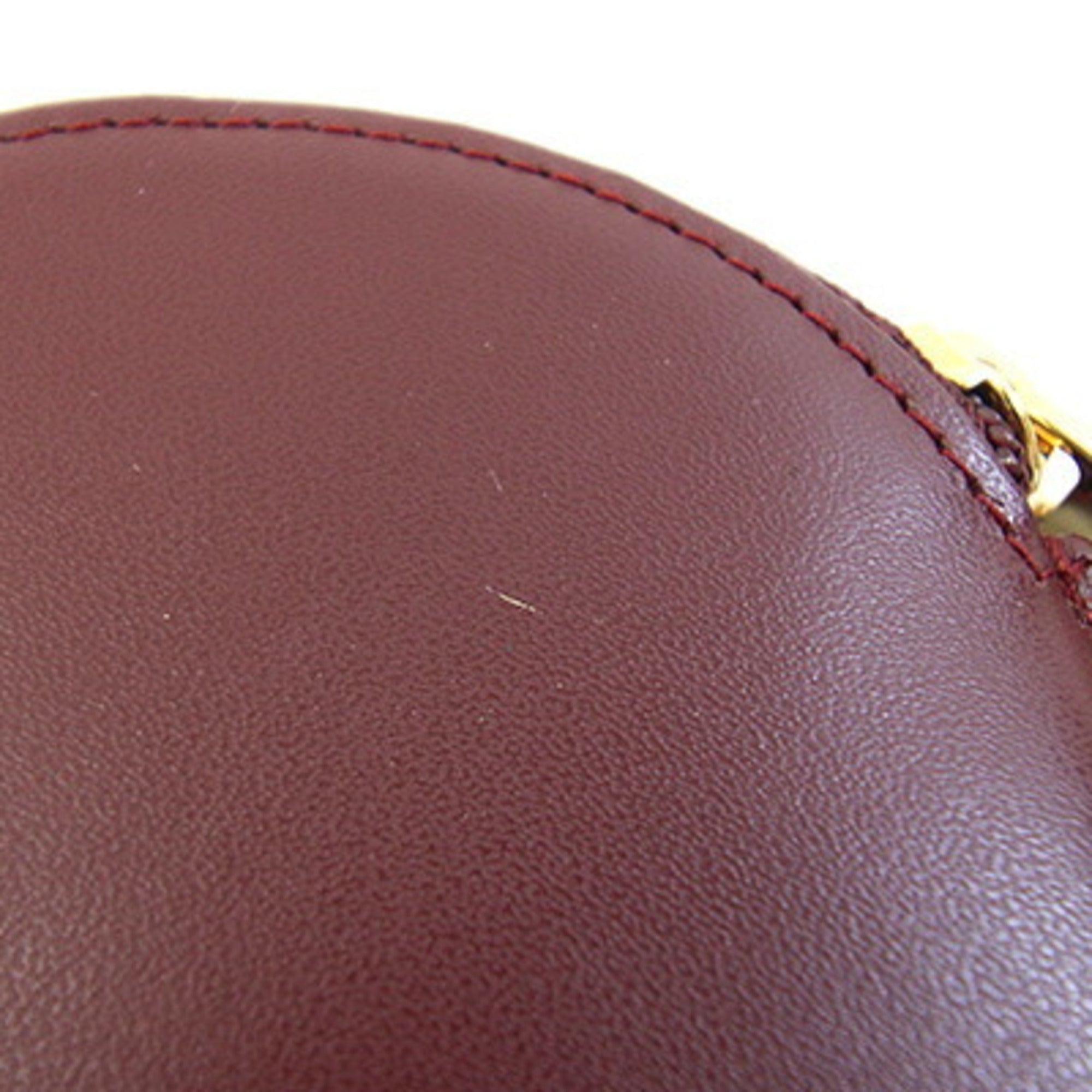 Cartier Bordeaux Leather Coin Purse/Coin Case (Pre-Owned)