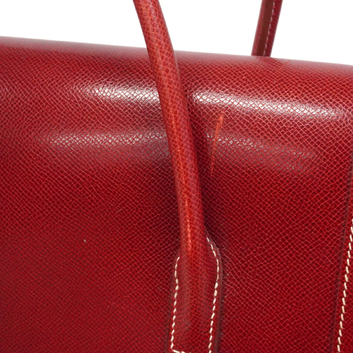 Hermes Rouge Casaque Courchevel Leather Handbag (Pre-Owned)