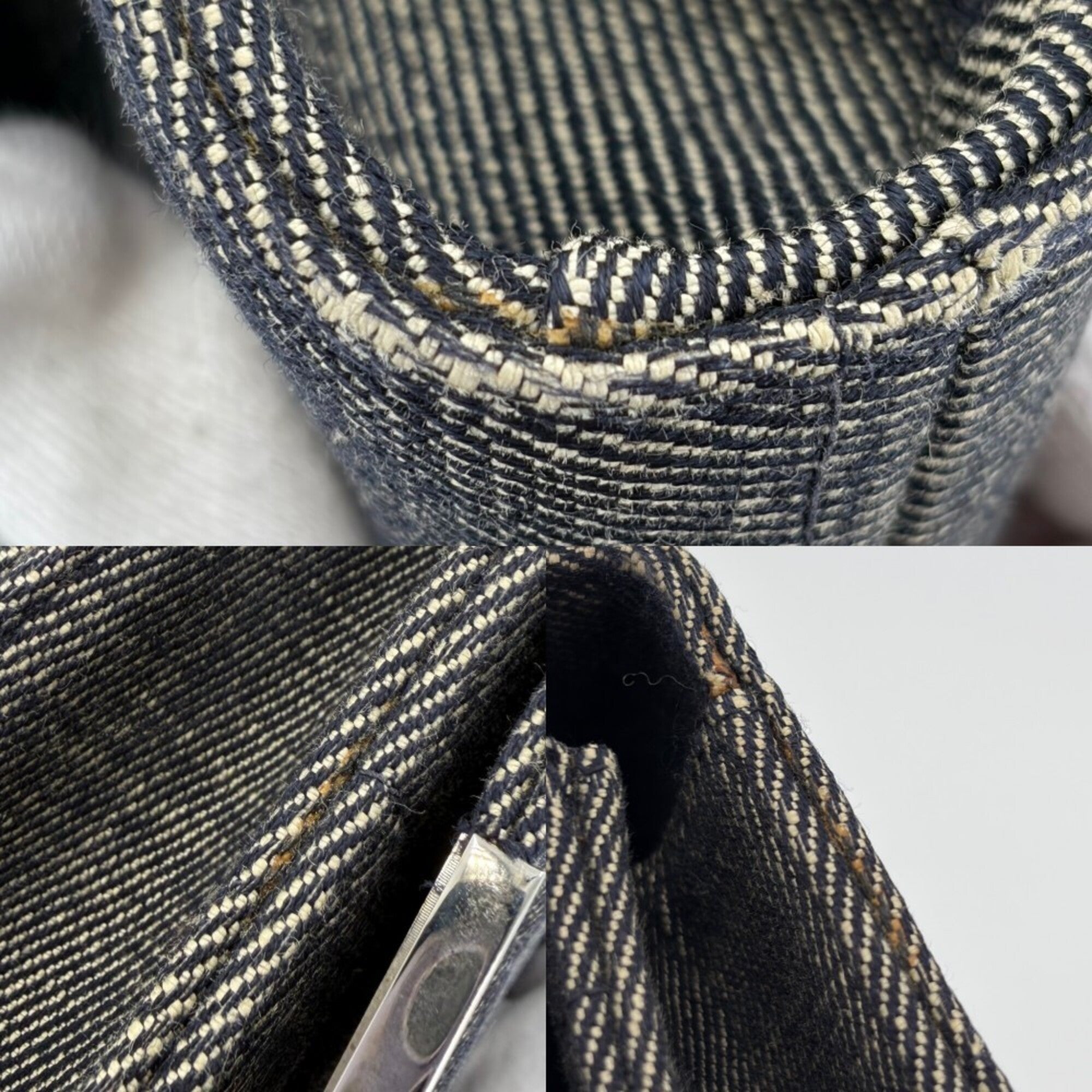 Chanel Gray Denim Handbag Shoulder Bag (Pre-Owned)