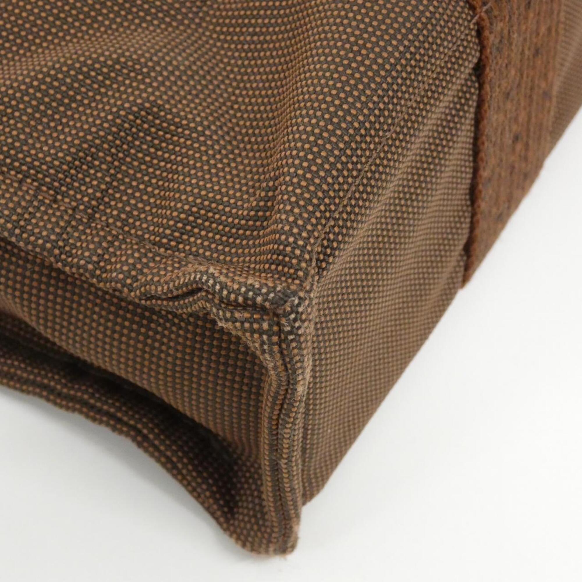 Hermes Brown Canvas Handbag (Pre-Owned)