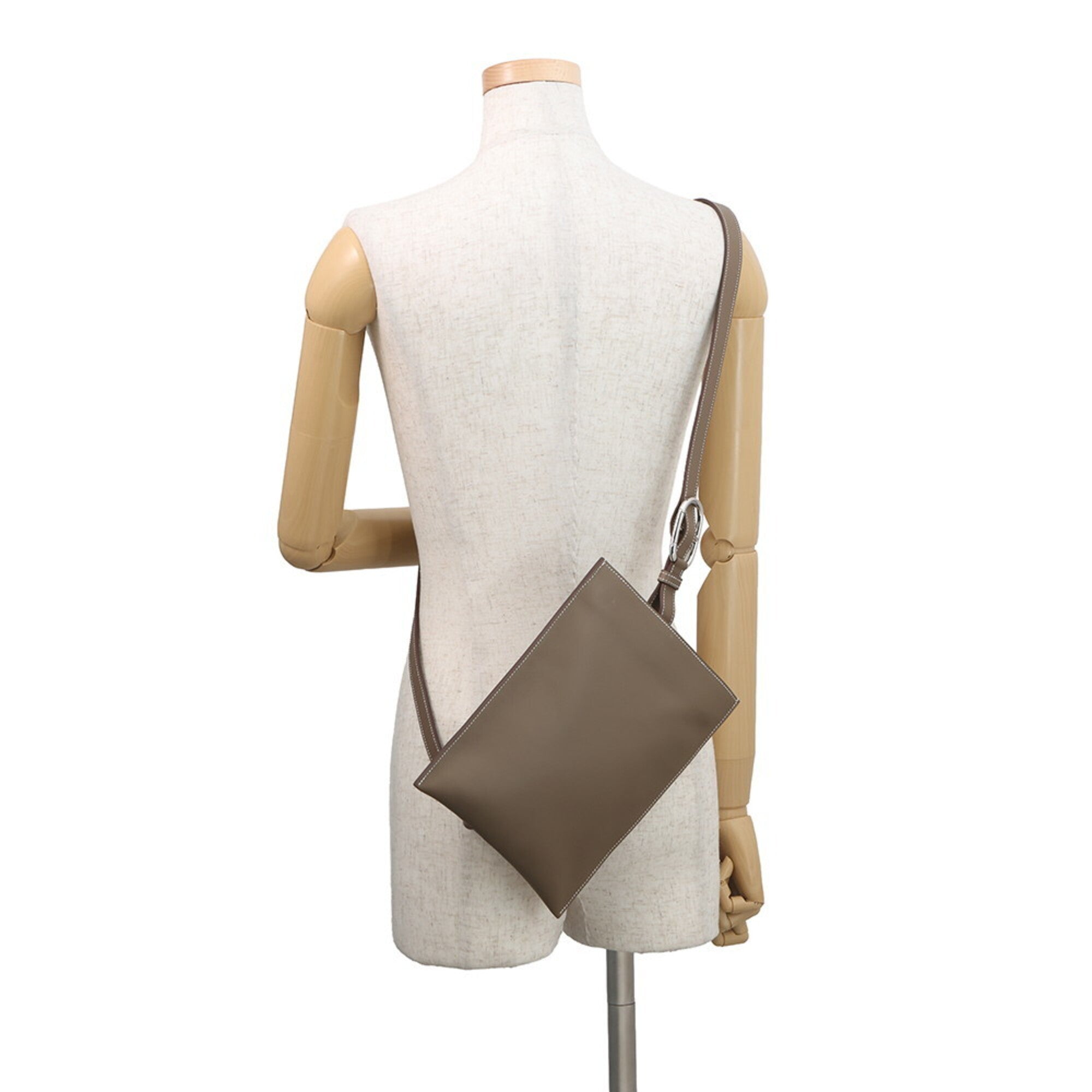 Hermes Etoupe Gray Swift Leather Handbag Sling Bag (Pre-Owned)