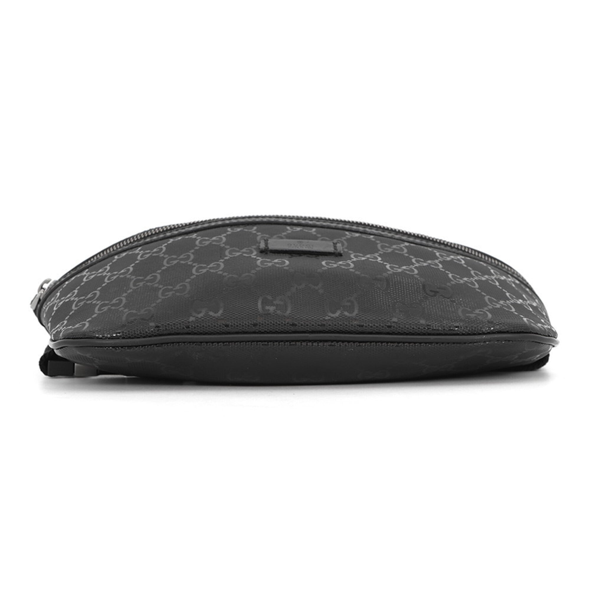 Gucci Gg Imprimé Black Gg Imprimé Leather Handbag Sling Bag (Pre-Owned)