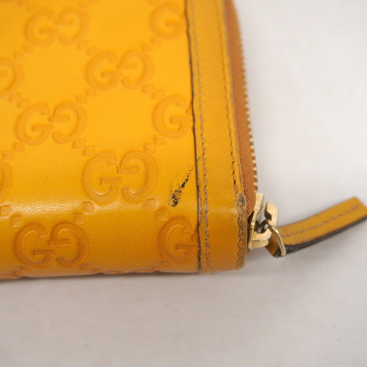 Gucci Yellow Leather Long Wallet (Bi-Fold) (Pre-Owned)