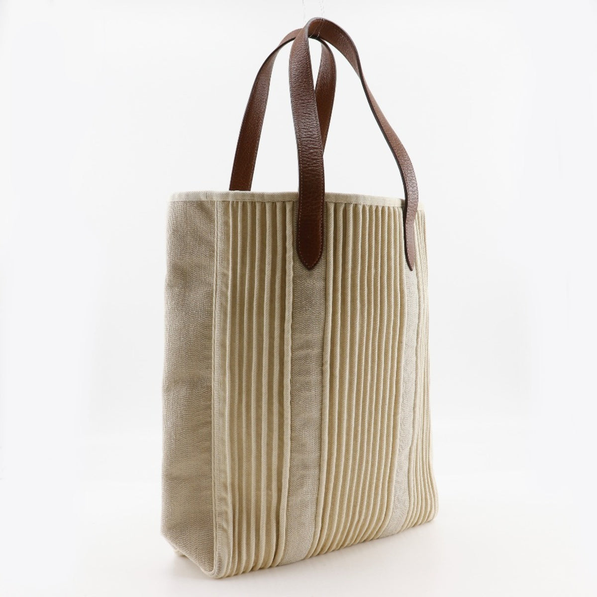 Hermes Beige Canvas Tote Bag (Pre-Owned)