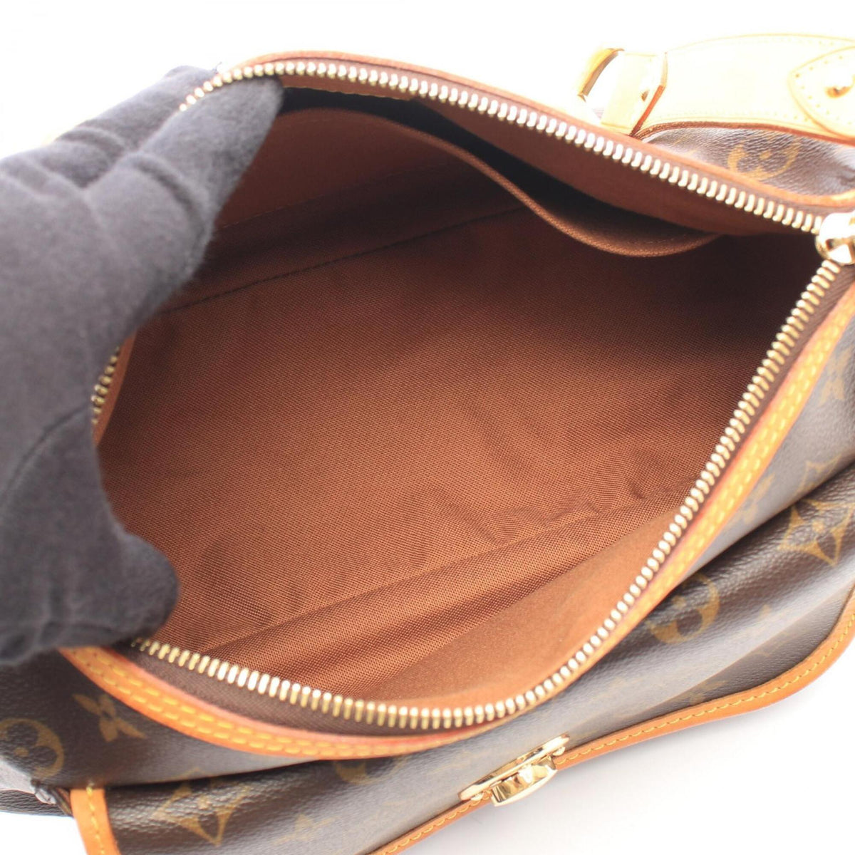 Louis Vuitton Brown Monogram Leather Handbag Shoulder Bag (Pre-Owned)
