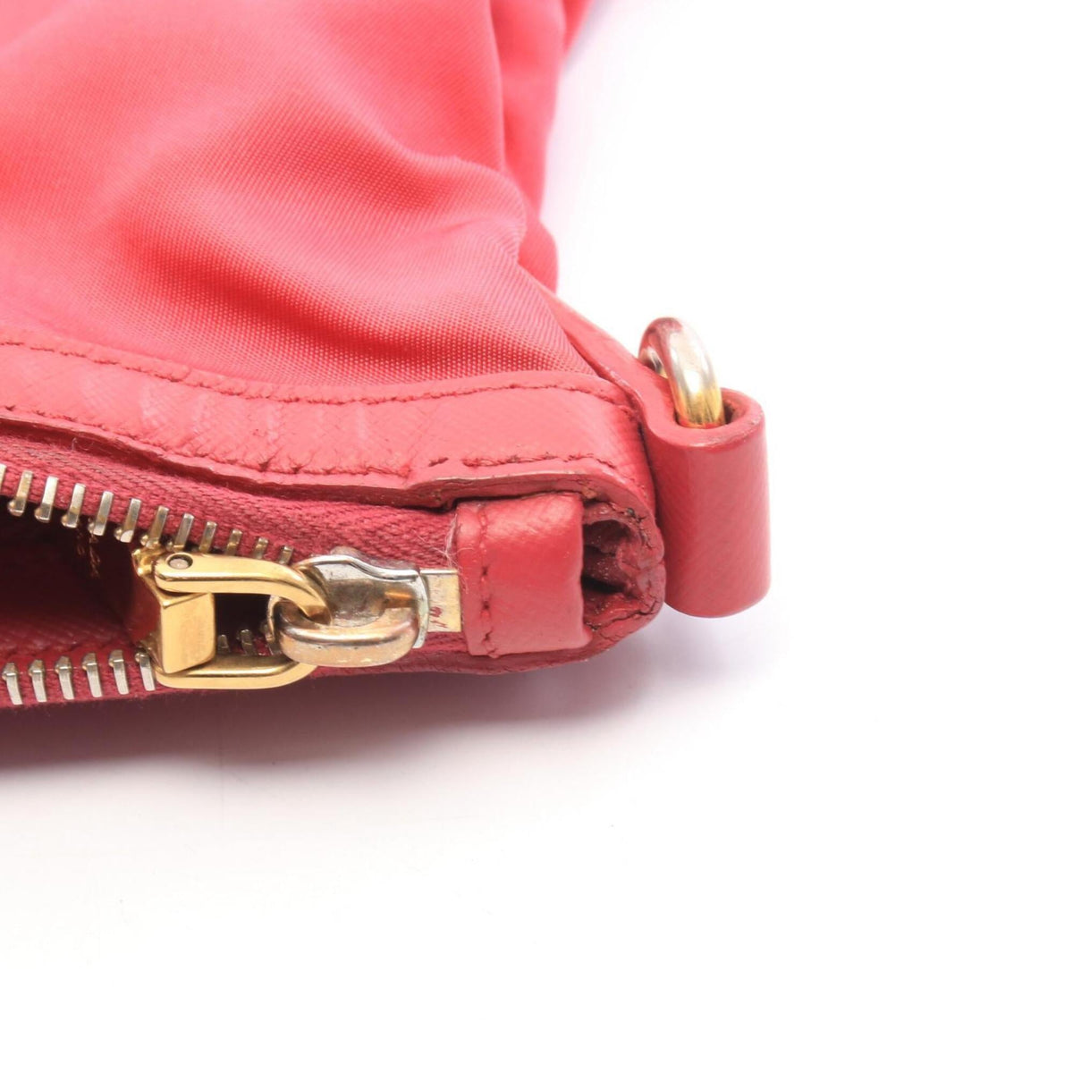 Prada Pink Nylon Leather Handbag Tote Bag (Pre-Owned)